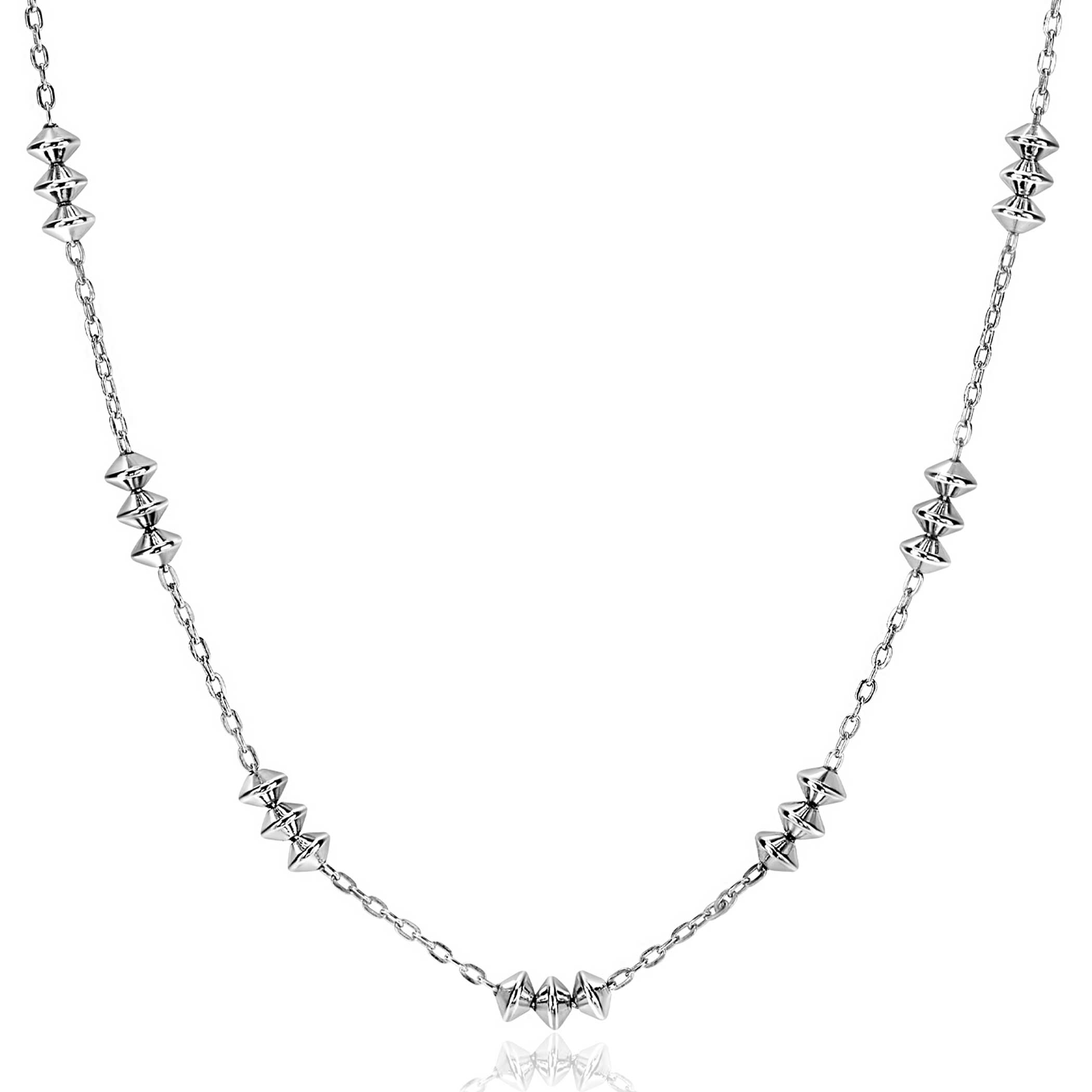 ZINZI Sterling Silver Fantasy Necklace with Beads 42-45cm ZIC2537