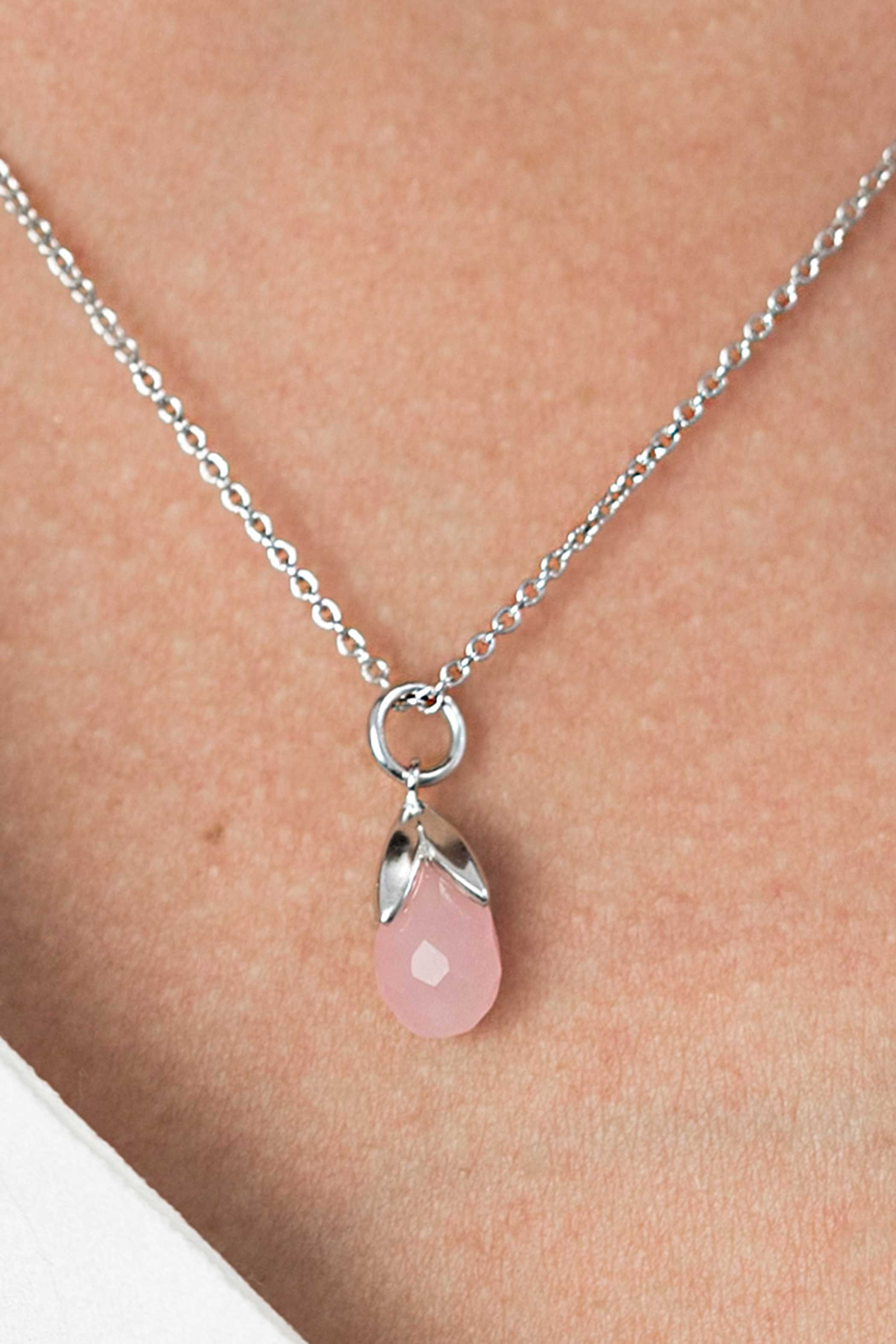 ZINZI Sterling Silver Drop Pendant Pink ZIH1877R