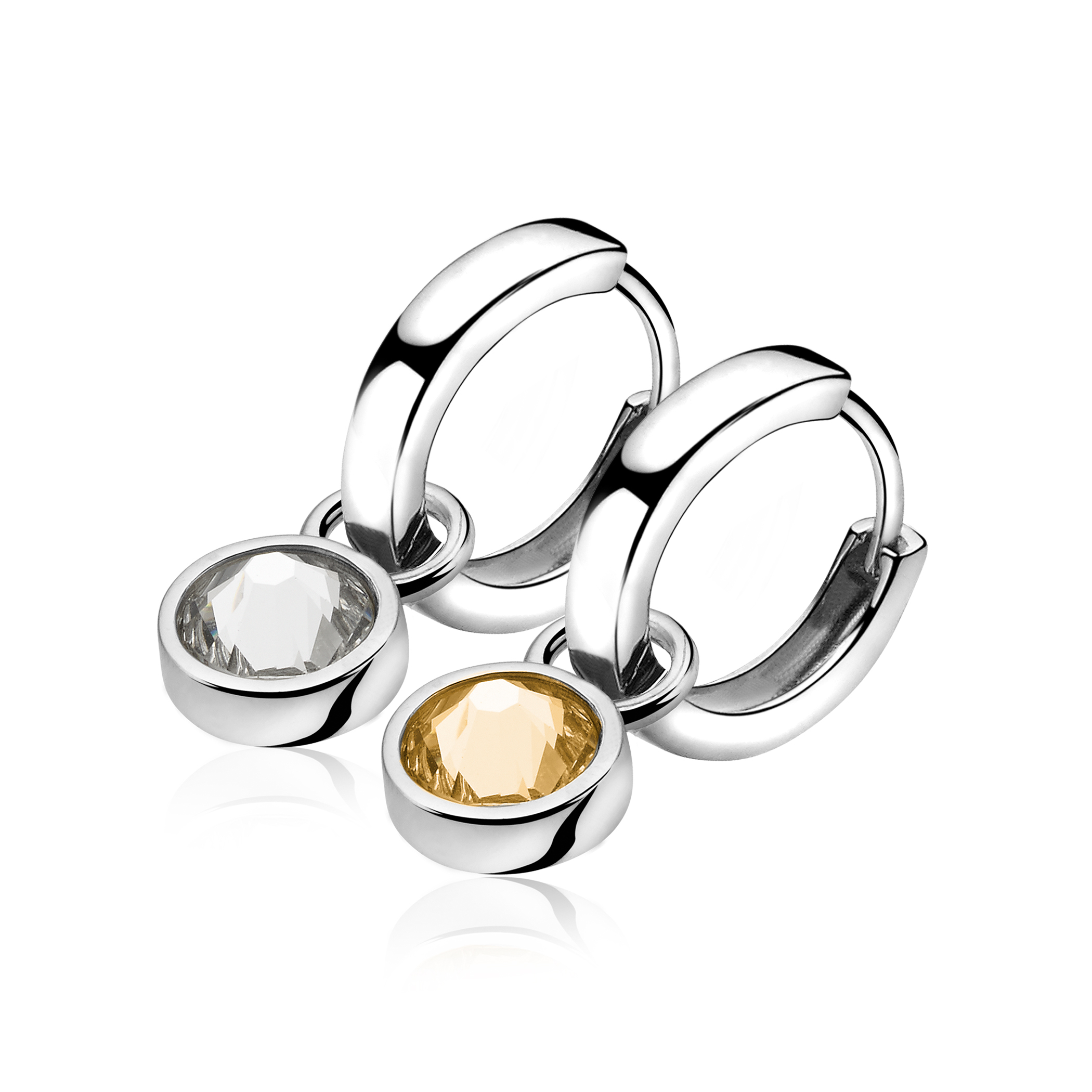 ZINZI Sterling Silver Earrings Pendants Champagne ZICH1006C (excl. hoop earrings)