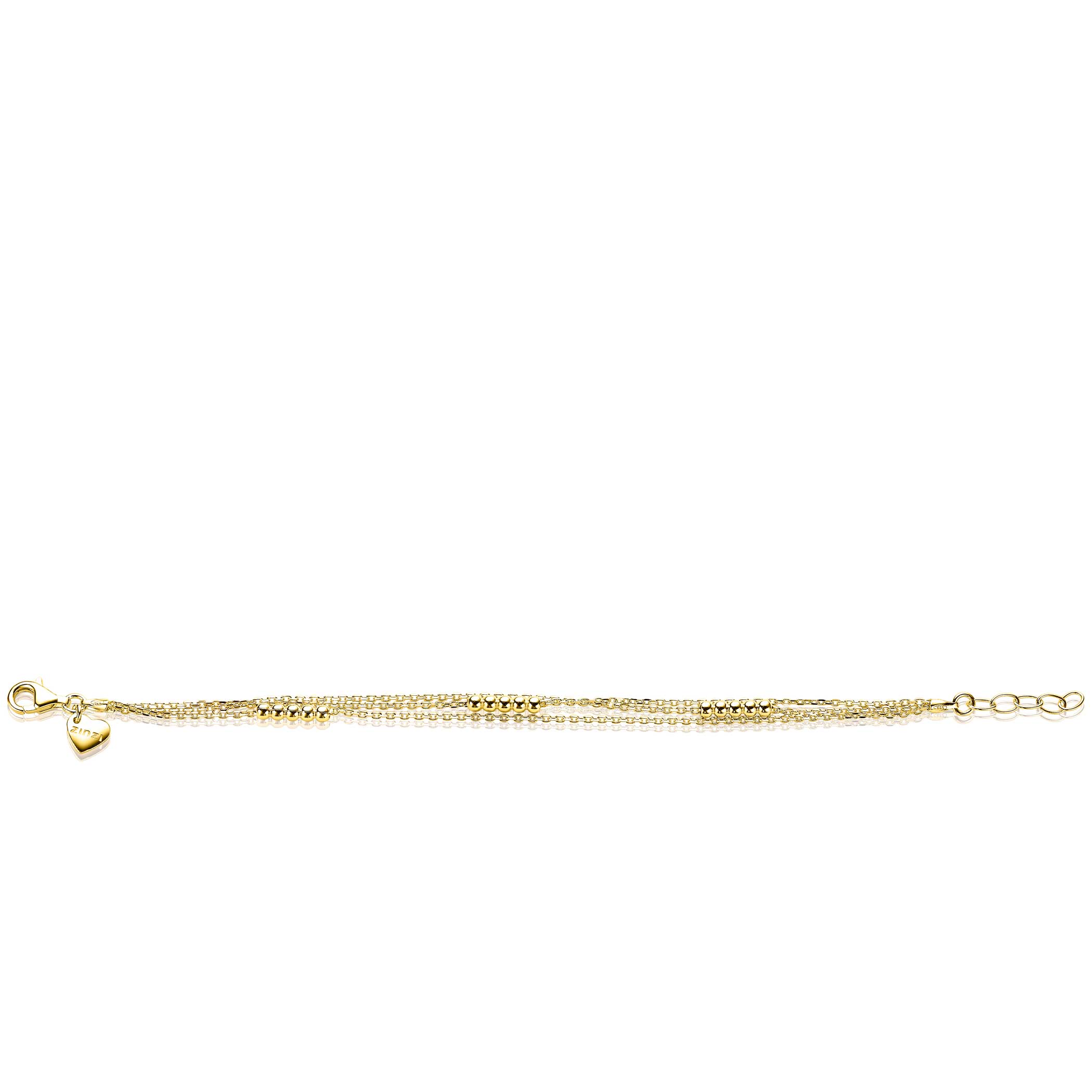 ZINZI Gold Plated Sterling Silver Multi-look Bracelet Beads ZIA1799G