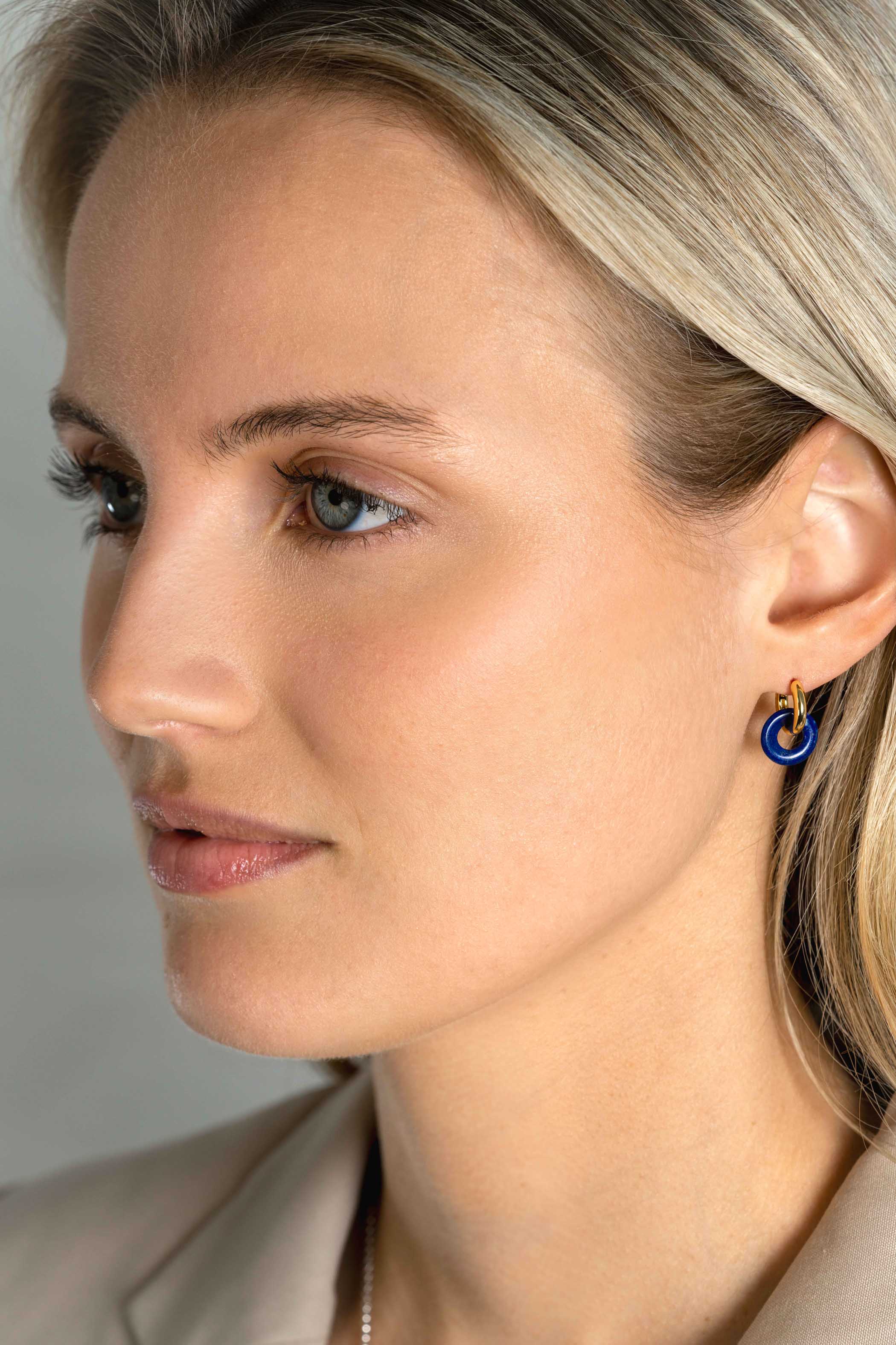 12mm ZINZI Earrings Pendants Round in Lapis Lazuli ZICH2274L (excl. hoop earrings)