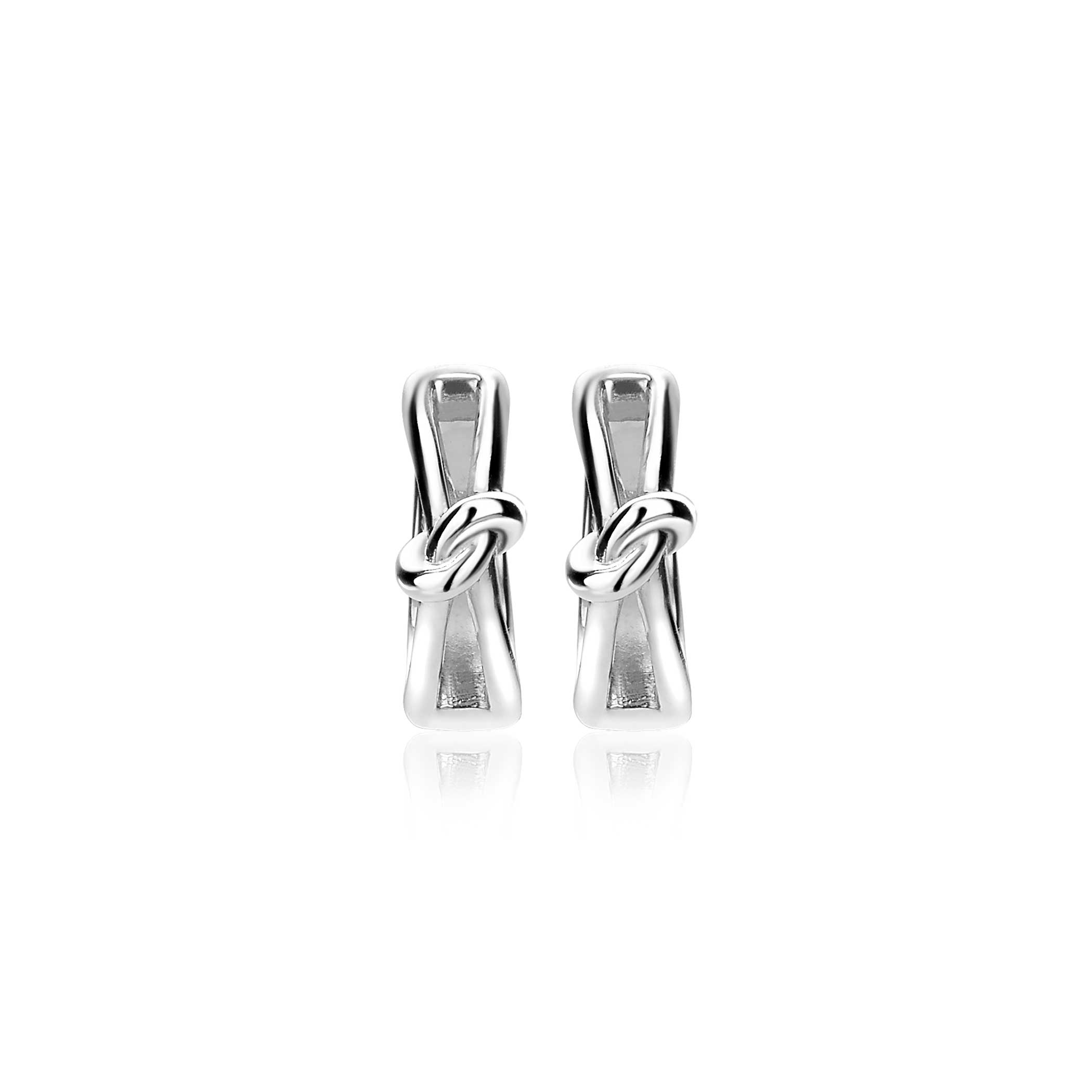 16mm ZINZI Sterling Silver Hoop Earrings Knot ZIO1571