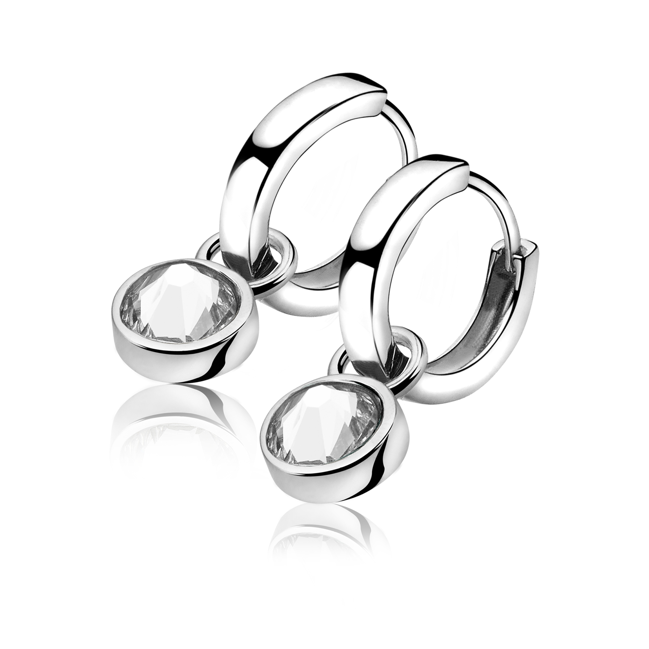 ZINZI Sterling Silver Earrings Pendants Black White ZICH1006Z (excl. hoop earrings)
