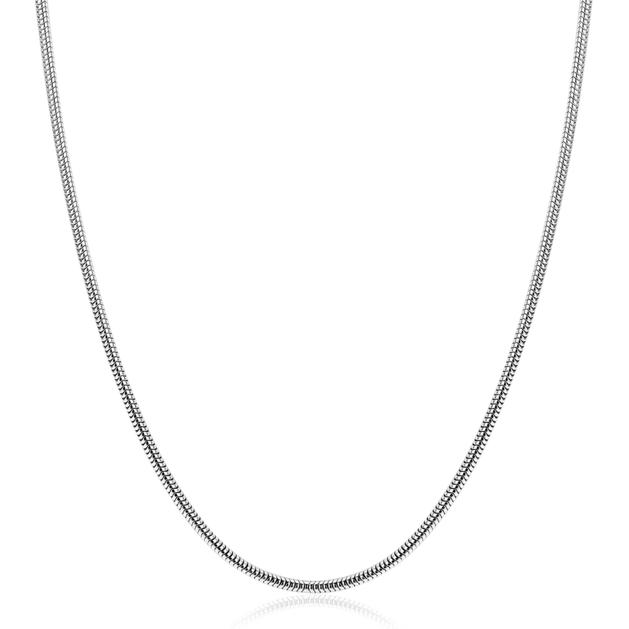 ZINZI zlv. slangen collier rond 2mm 42+3cm