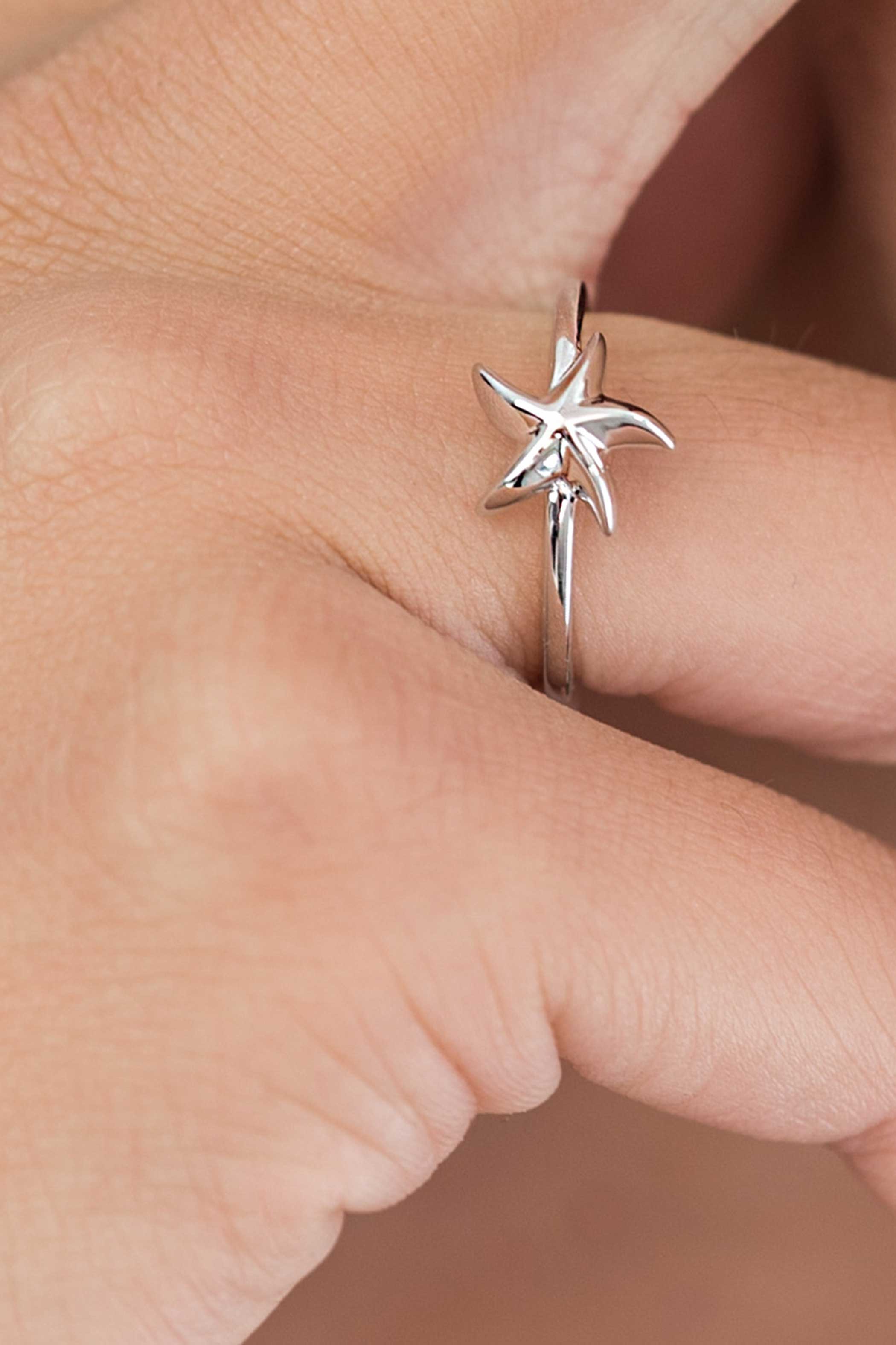 ZINZI Sterling Silver Ring Starfish 10mm ZIR1886