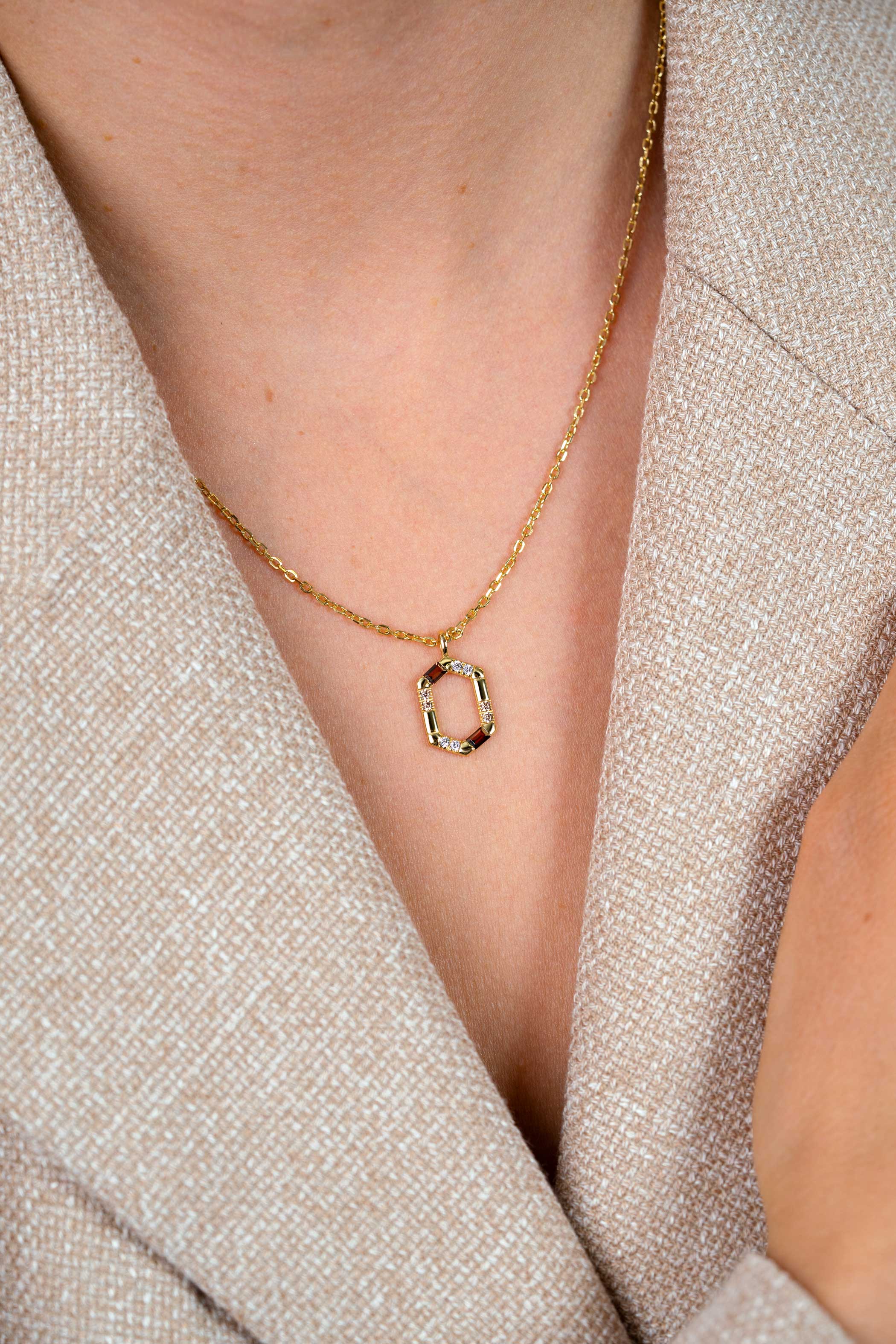 ZINZI zlv. coll.gg.verg. 6kant hanger bruin/cham/zc