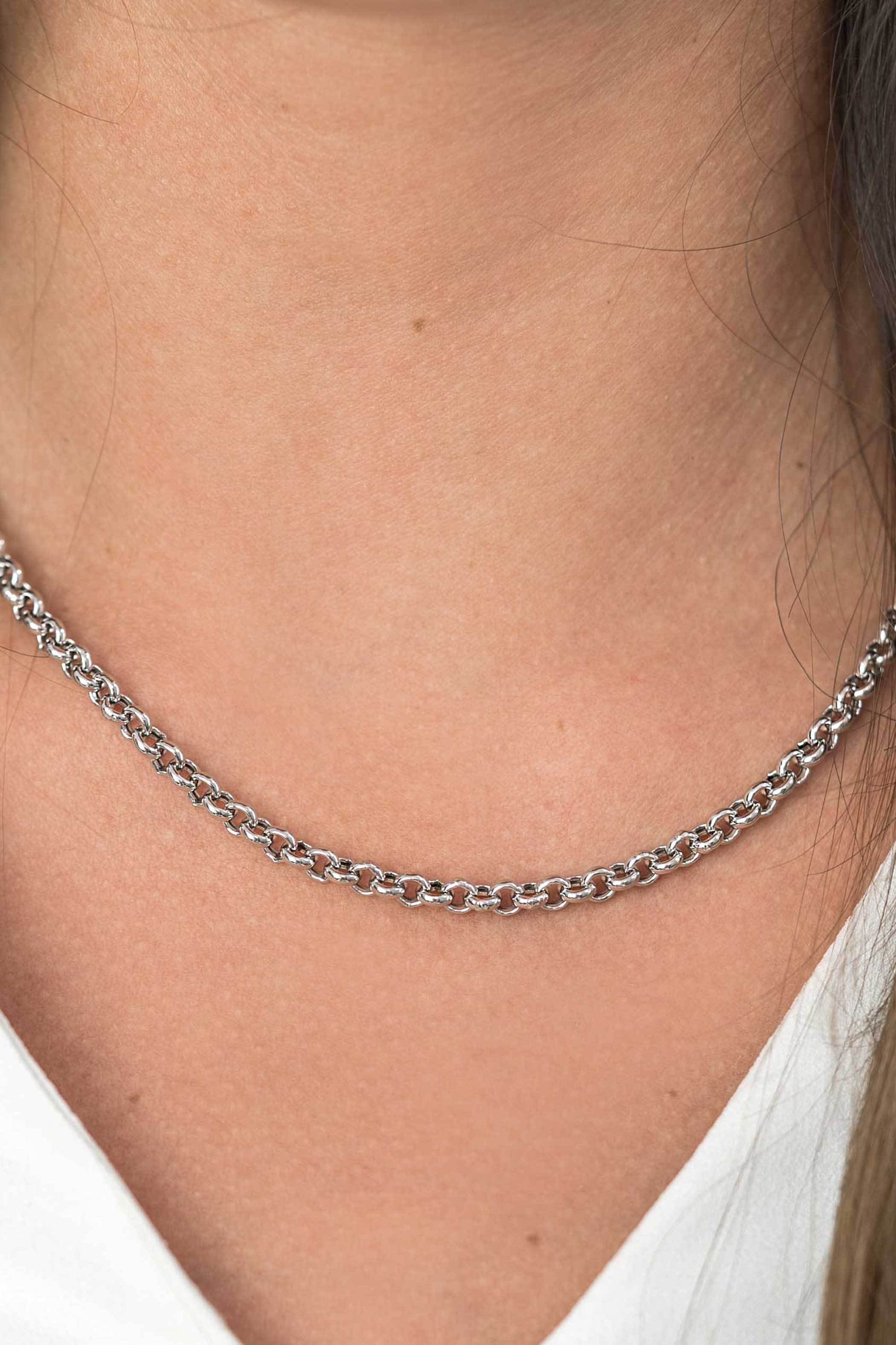 ZINZI Sterling Silver Rolo Chain Necklace width 4,5mm 45cm ZIC1911