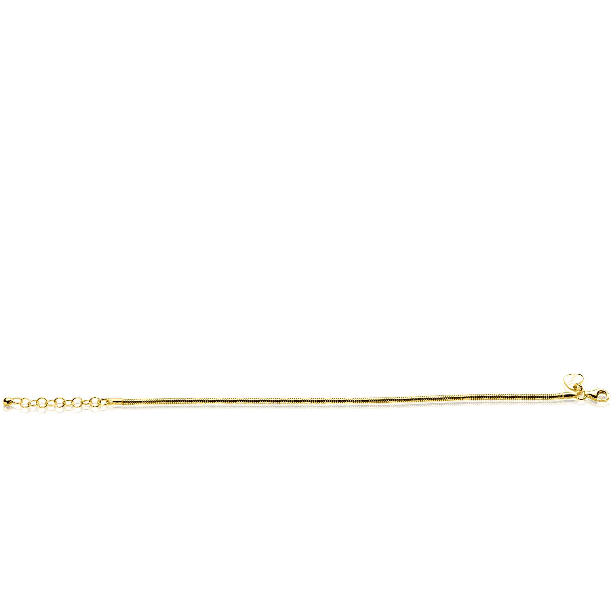 ZINZI zlv. slangen armband gg.verg. rond 2mm