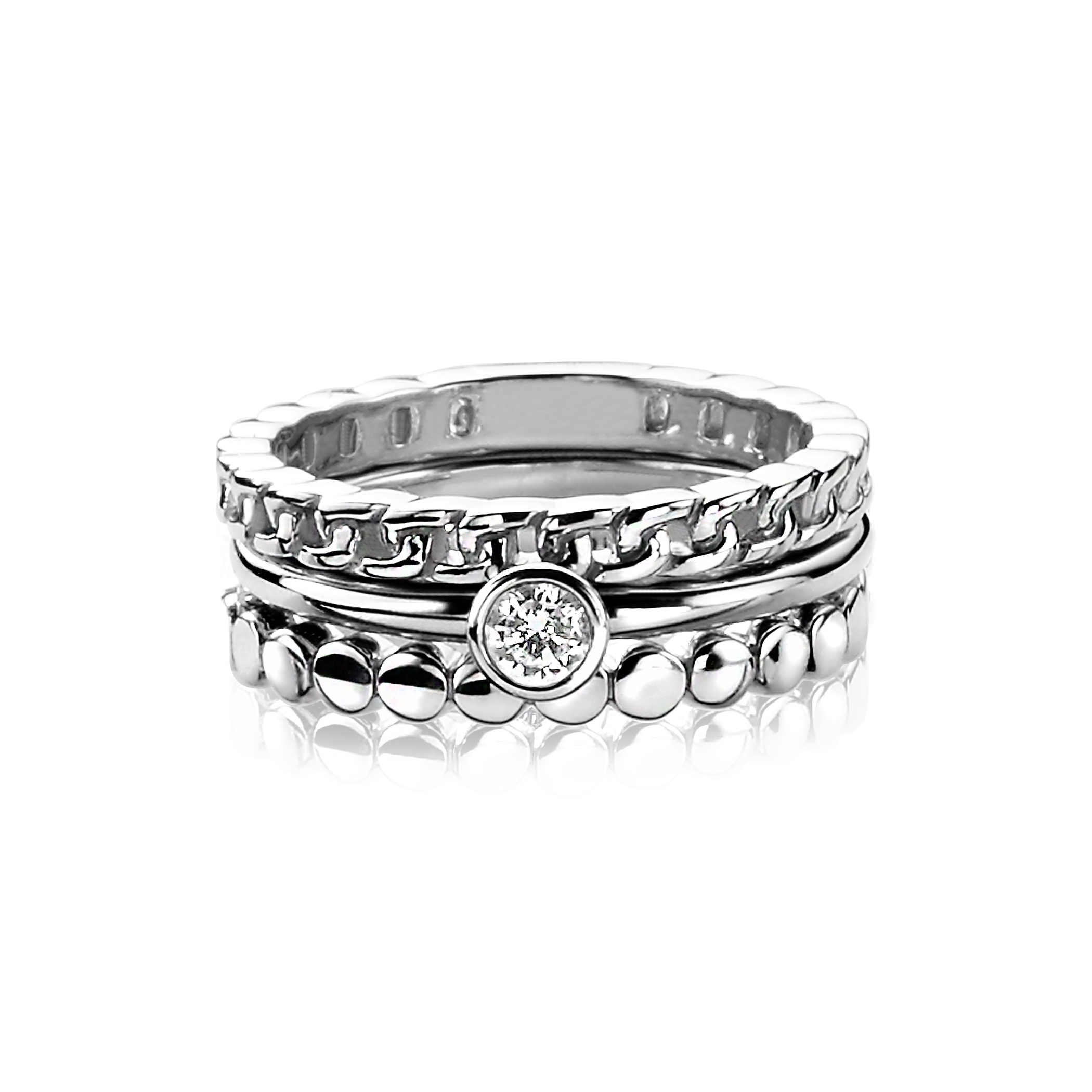 ZINZI Sterling Silver Stackable Ring Shiny Round ZIR1176