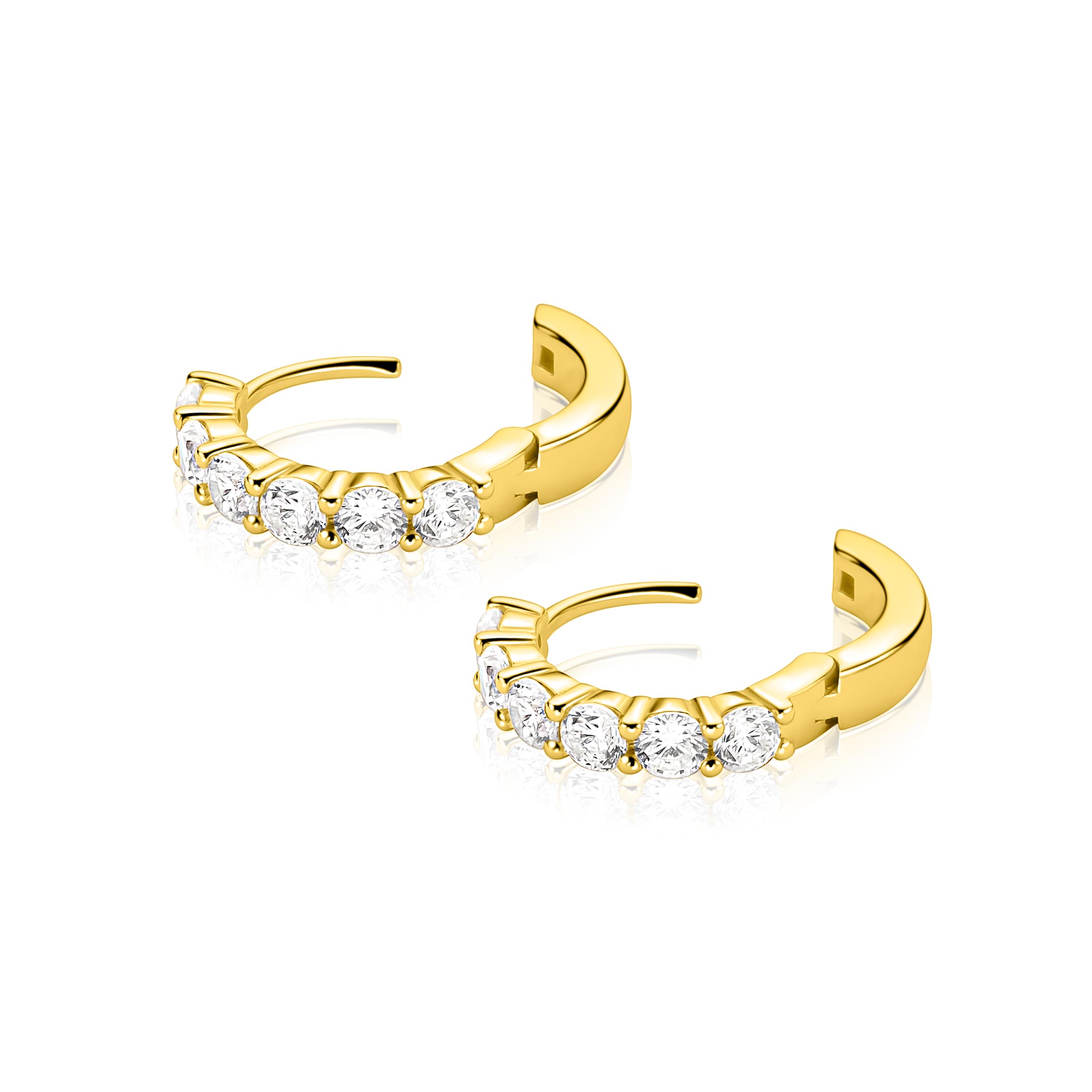 ZINZI zlv. klapcreolen gg.verg. 6xzirconia 15x3mm