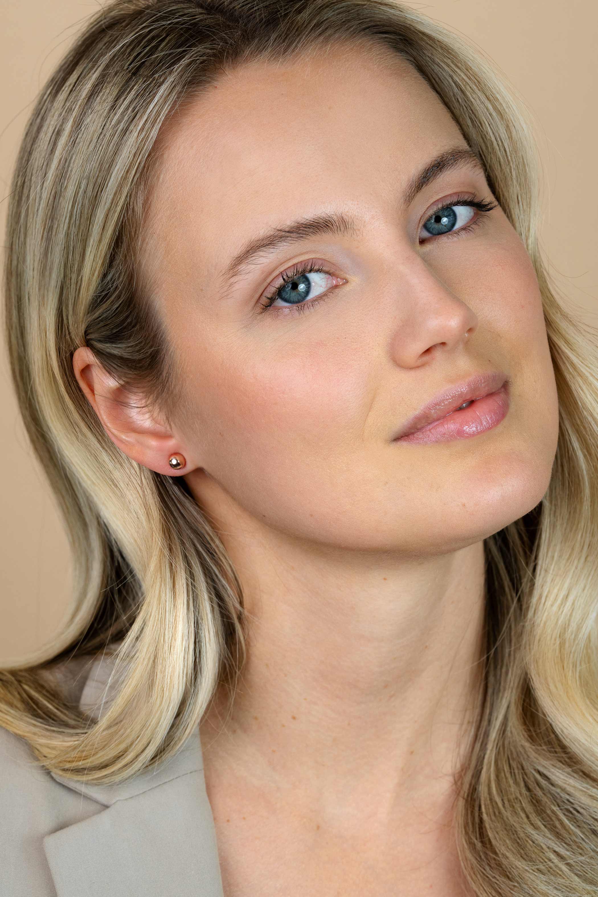 5mm ZINZI Rose Gold Plated Sterling Silver Stud Earrings Bead ZIO807R