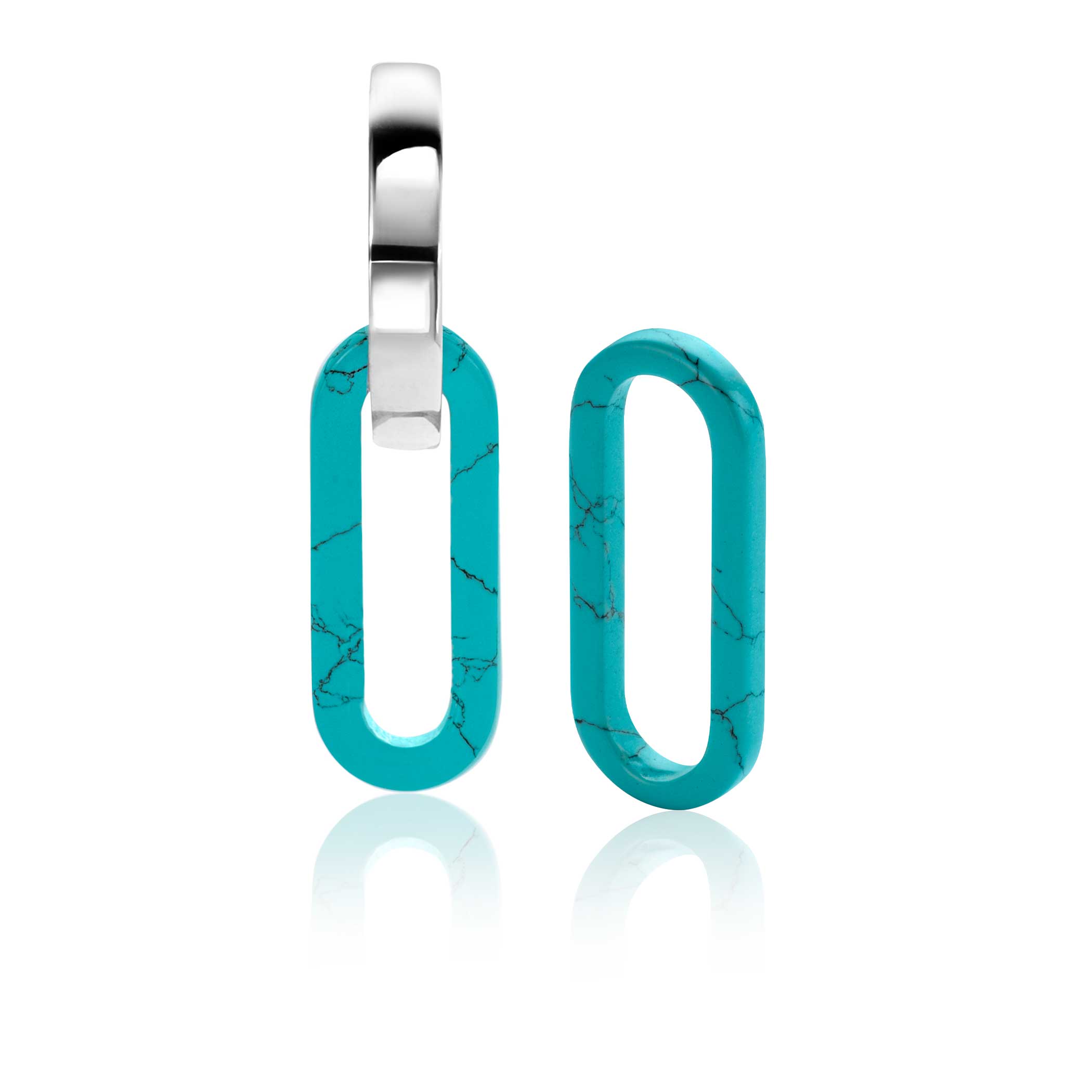 19mm ZINZI Oval Earrings Pendants in Trendy Turquoise Blue ZICH2455T (excl. hoop earrings)
