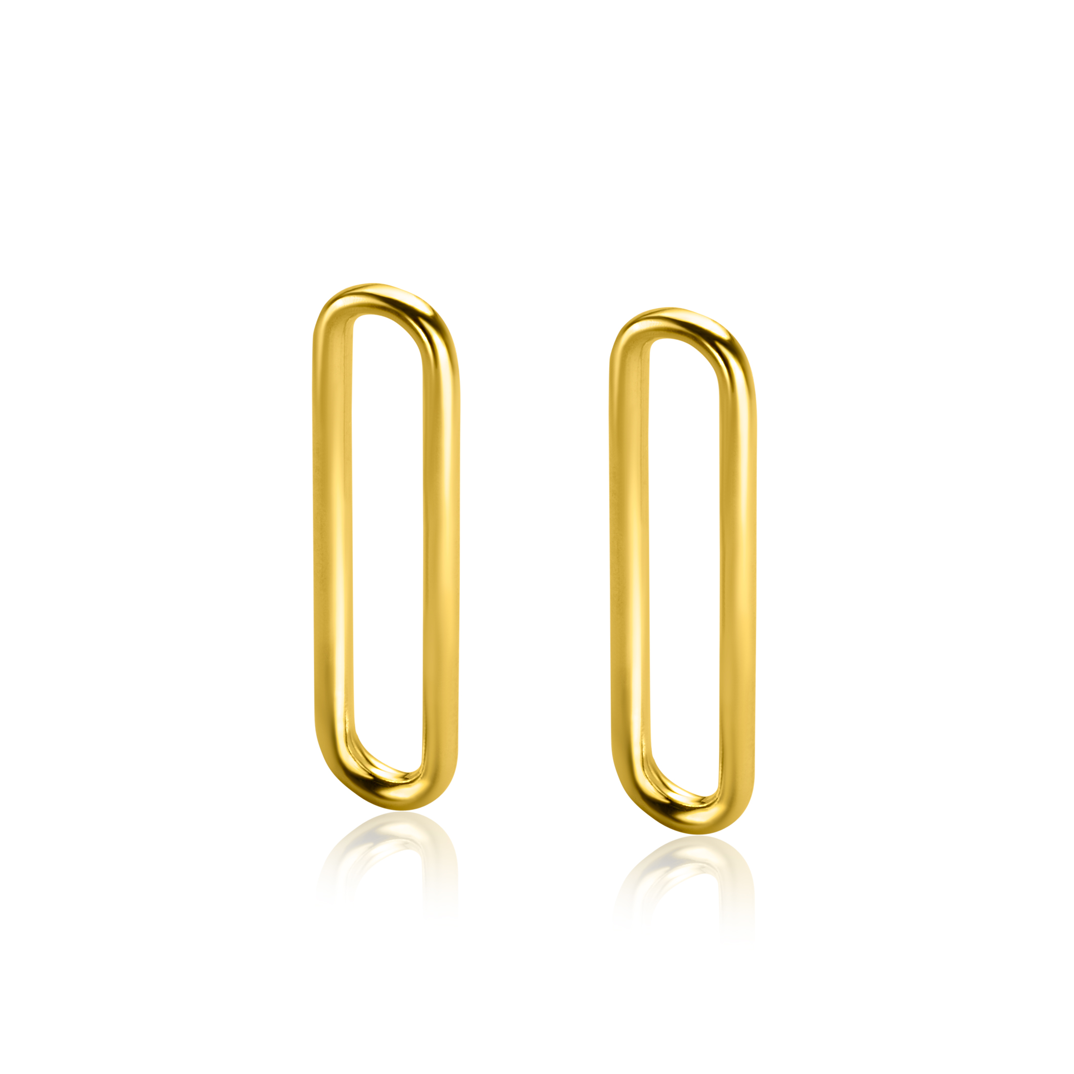 28mm ZINZI Gold Plated Sterling Silver Earrings Pendants Open Oval ZICH2416G (excl. hoop earrings)