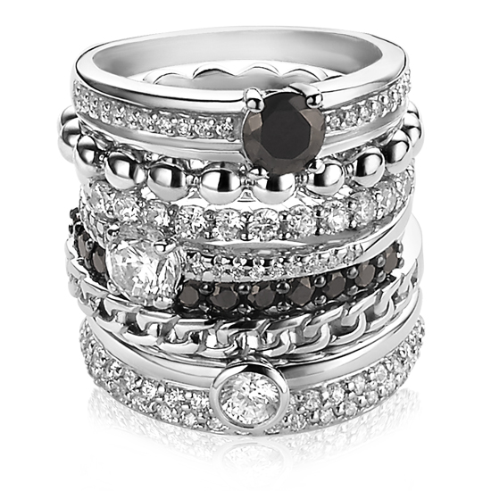 ZINZI Sterling Silver Stackable Ring White ZIR881