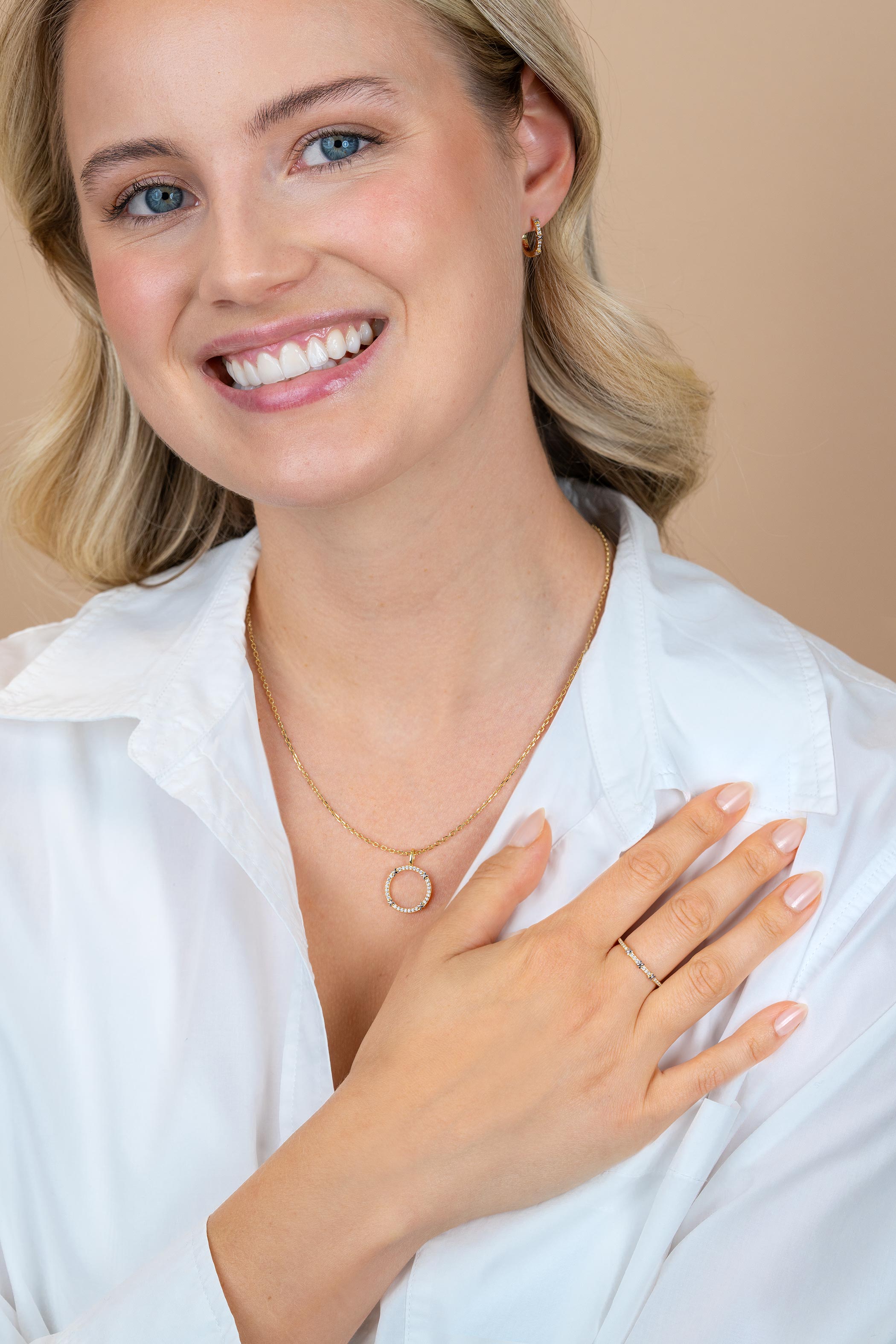 ZINZI zlv. aanschuifring bic.met Xjes zirconia's  mt.62