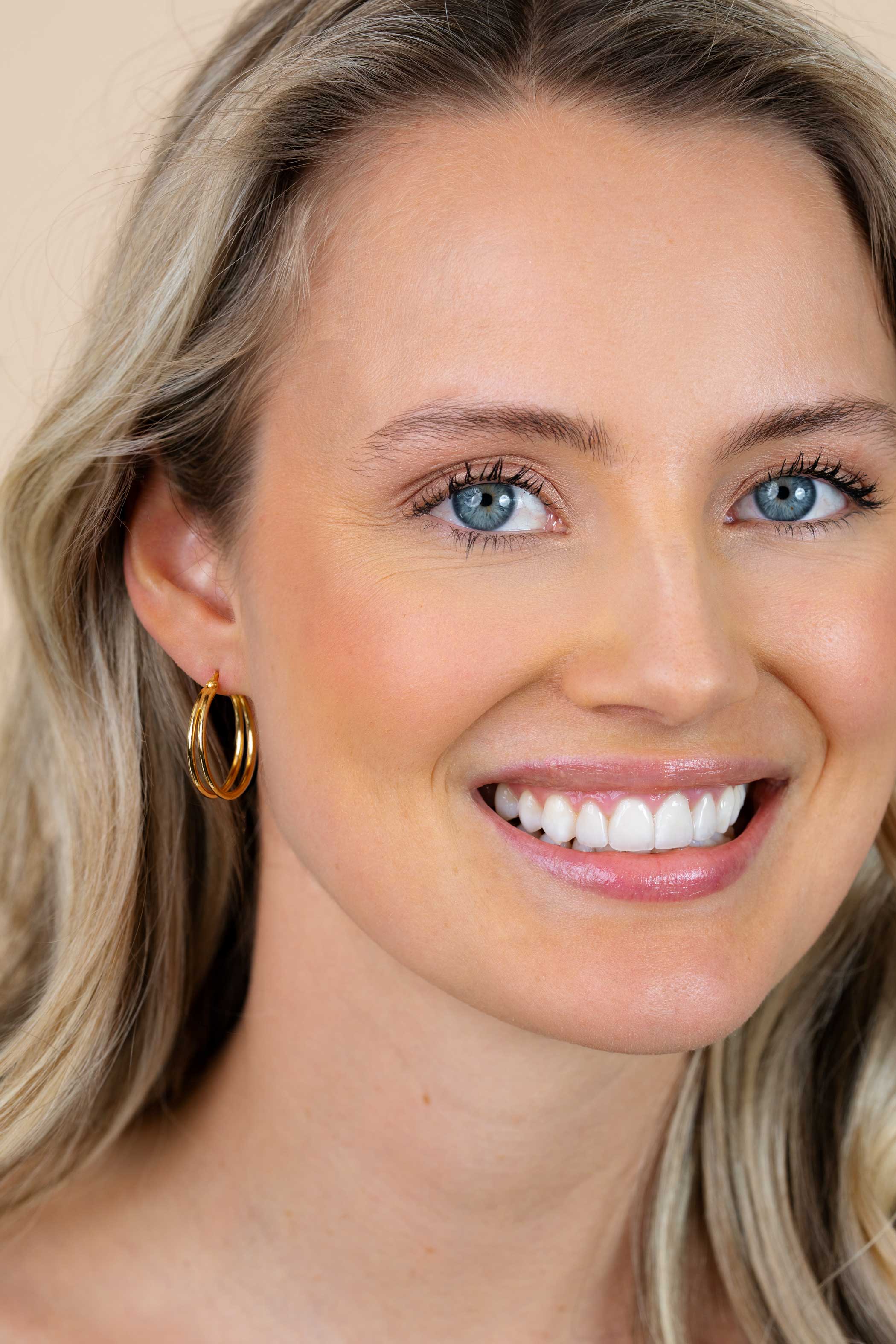 ZINZI zlv. oorringen geel verguld dubbele draad