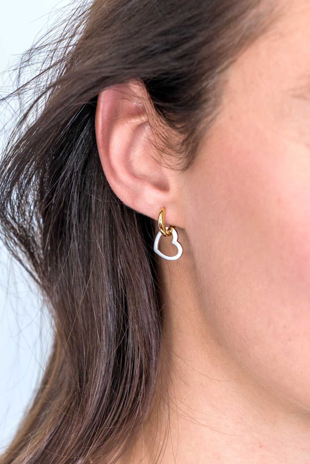 12mm ZINZI Sterling Silver Earrings Pendants Open Heart ZICH2197 (excl. hoop earrings)