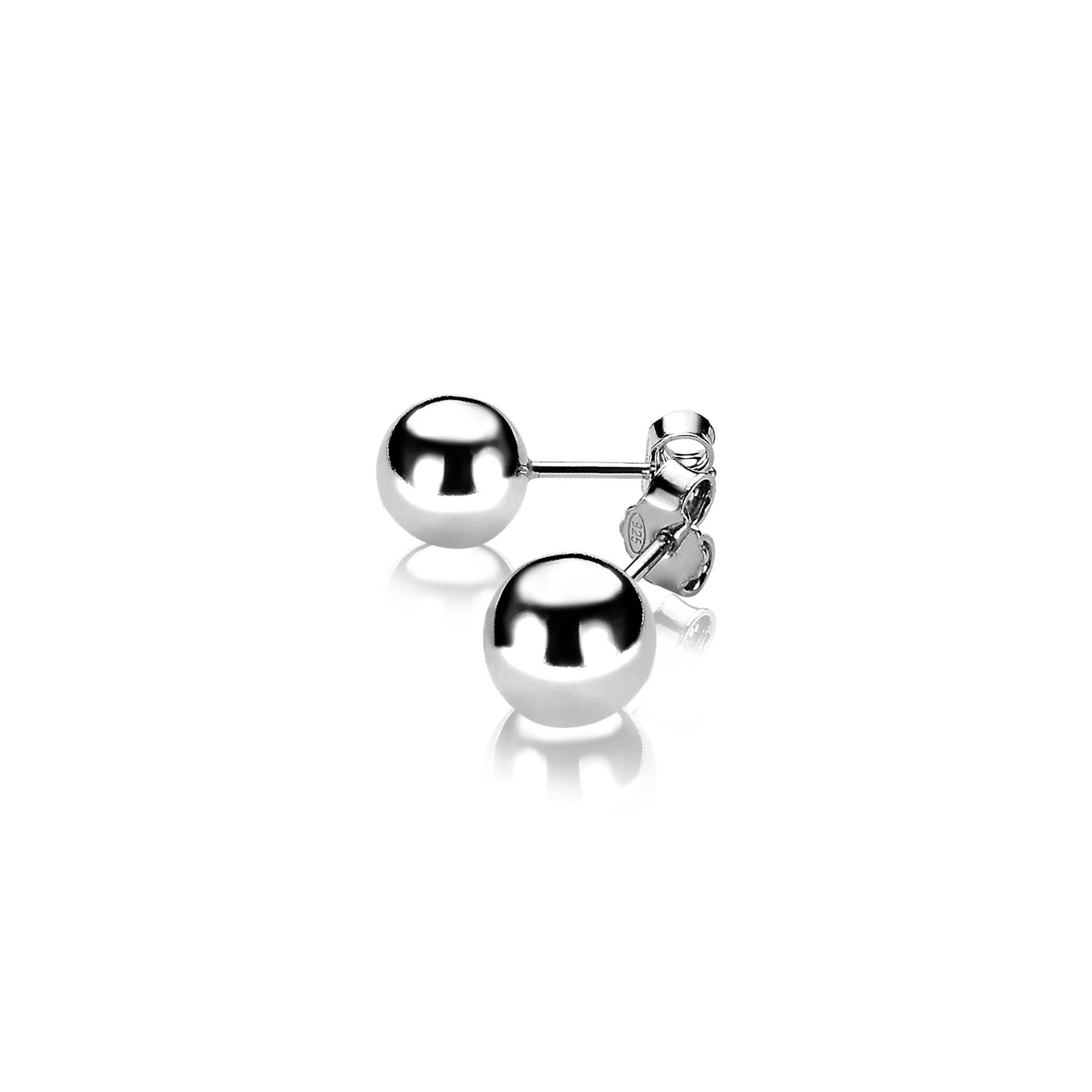 8mm ZINZI Sterling Silver Stud Earrings Bead ZIO716