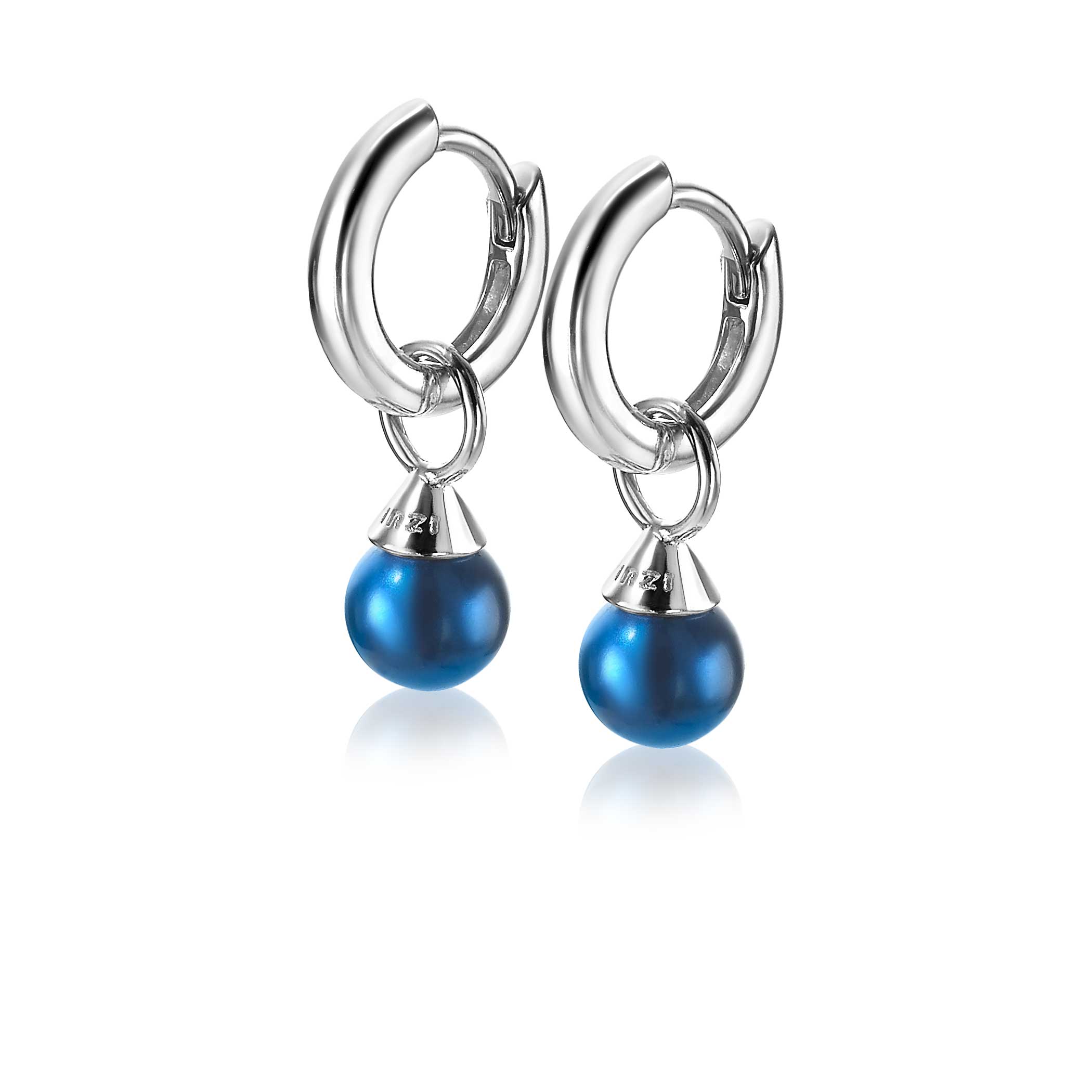 ZINZI Sterling Silver Earrings Pendants Pearls Blue ZICH1749B (excl. hoop earrings)