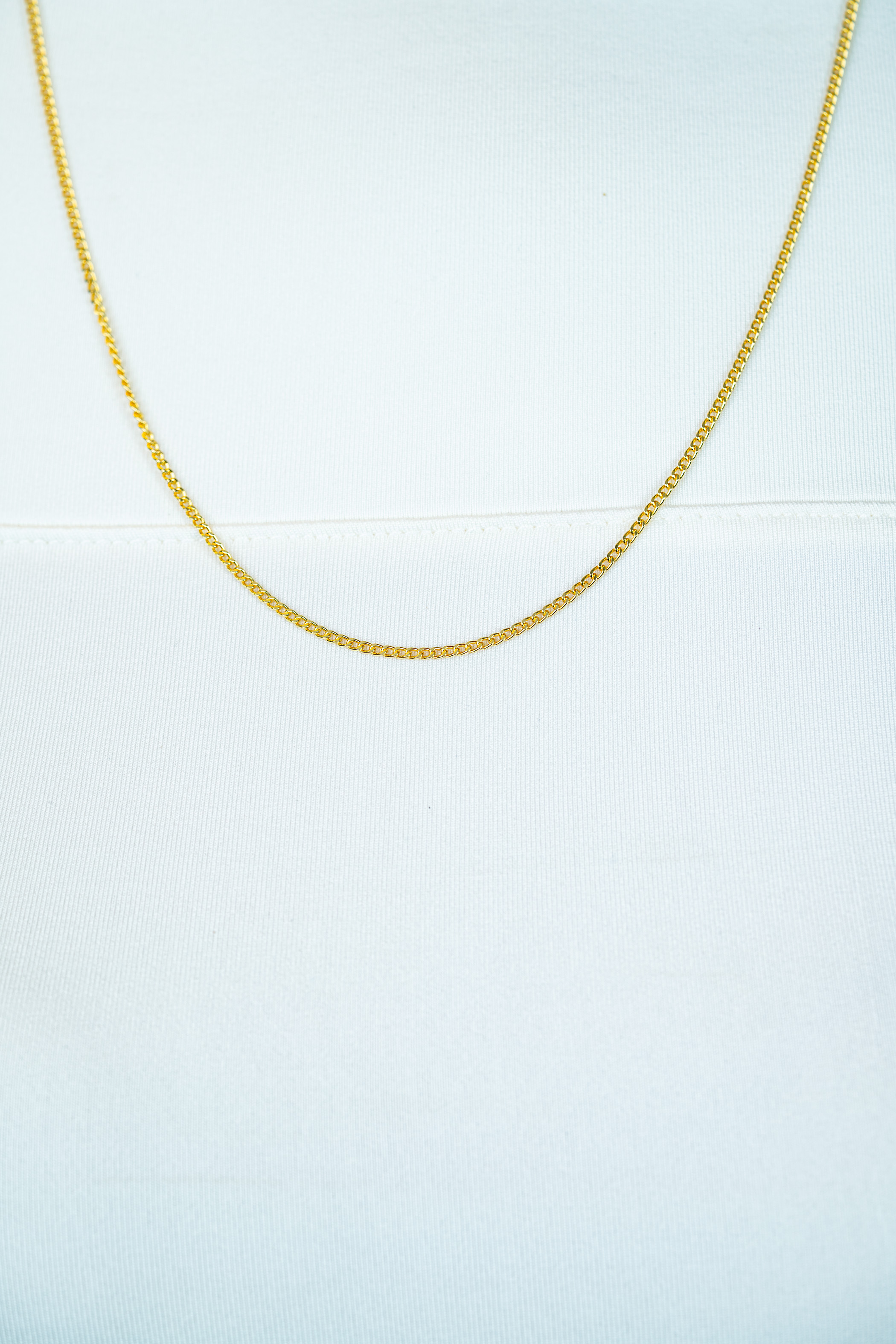 60cm ZINZI Gold Plated Sterling Silver Curb Chain Necklace ZILC-G60G