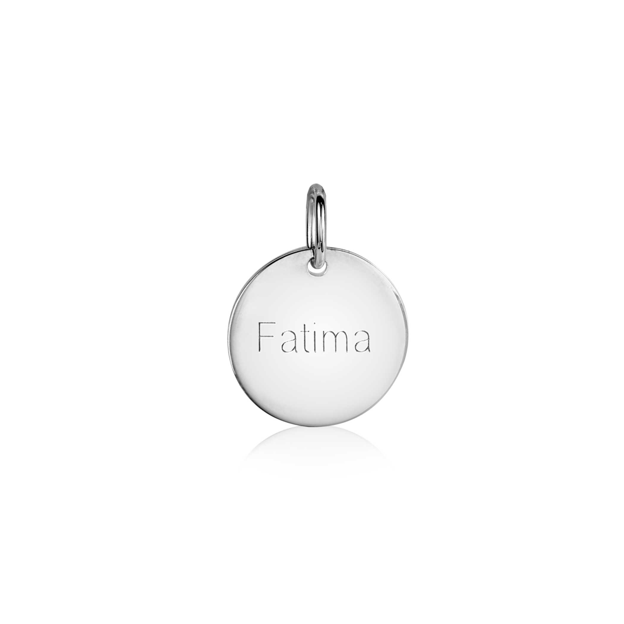 15mm ZINZI Sterling Silver Pendant Shiny Coin to Engrave ZIH2345-15 (excl. necklace)