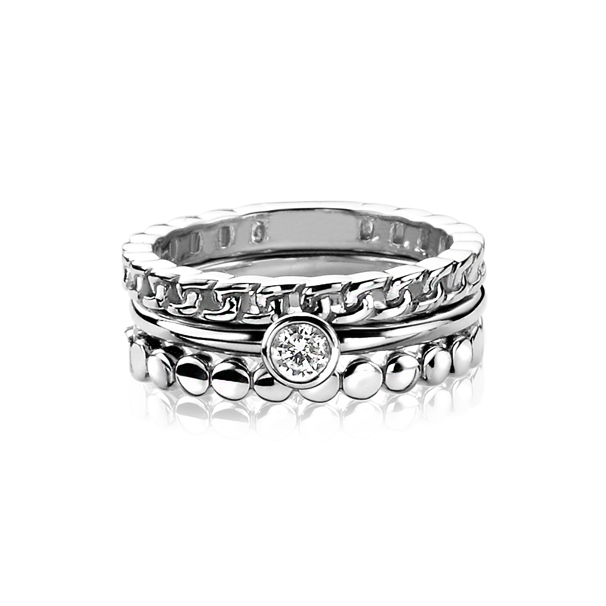 ZINZI Sterling Silver Stackable Ring White ZIR1177