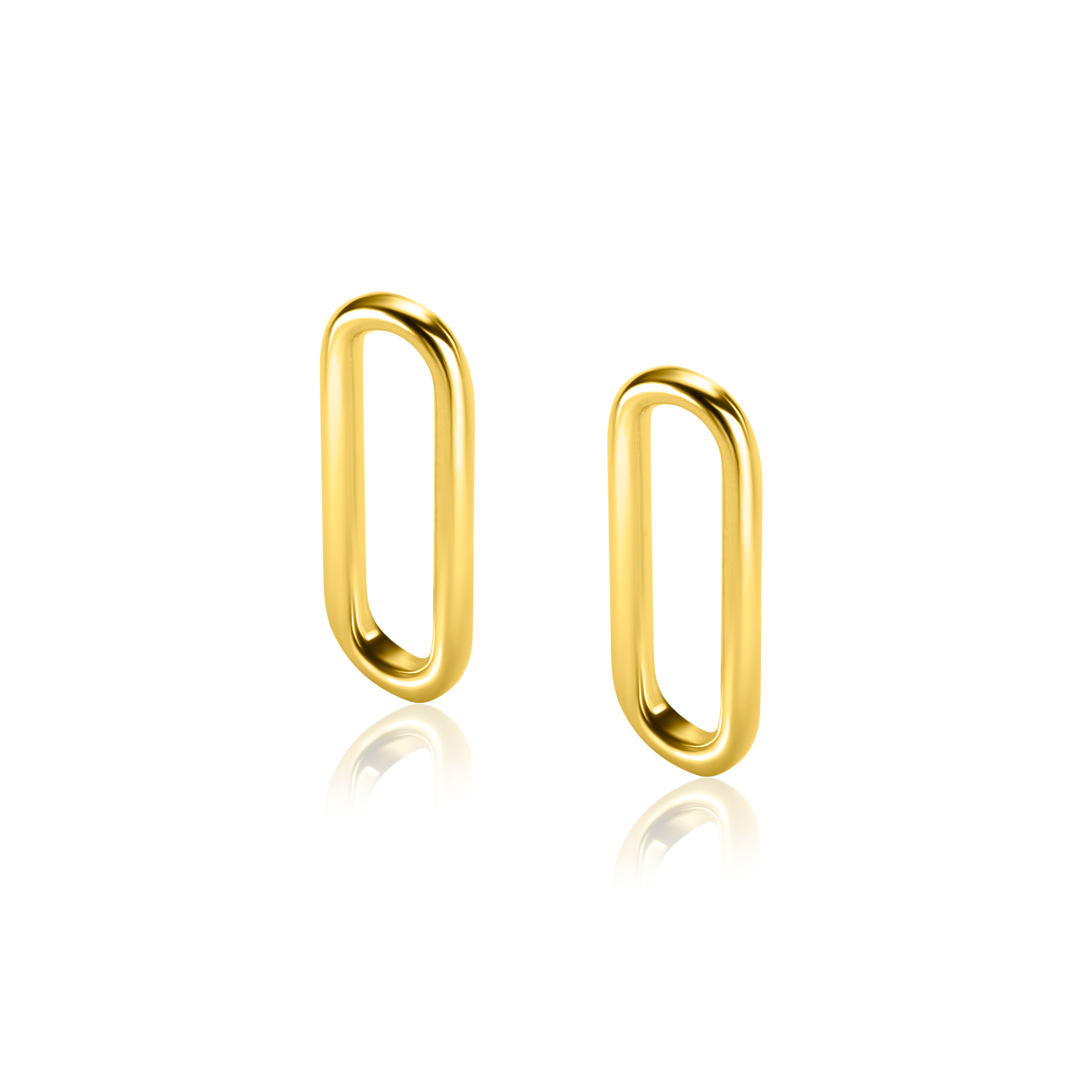 20mm ZINZI Gold Plated Sterling Silver Earrings Pendants Open Oval ZICH2415G (excl. hoop earrings)
