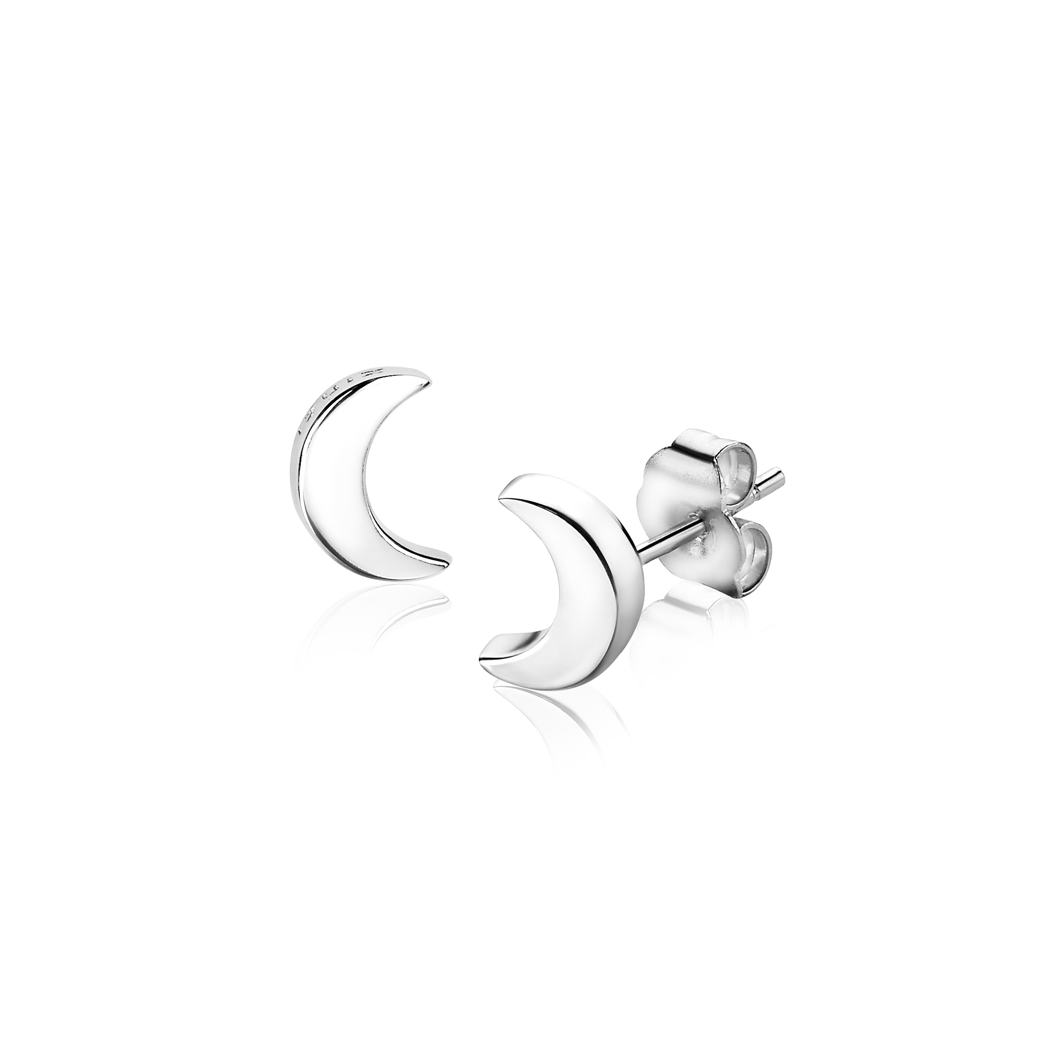 5,5mm ZINZI Sterling Silver Stud Earrings Crescent Moon ZIO1587