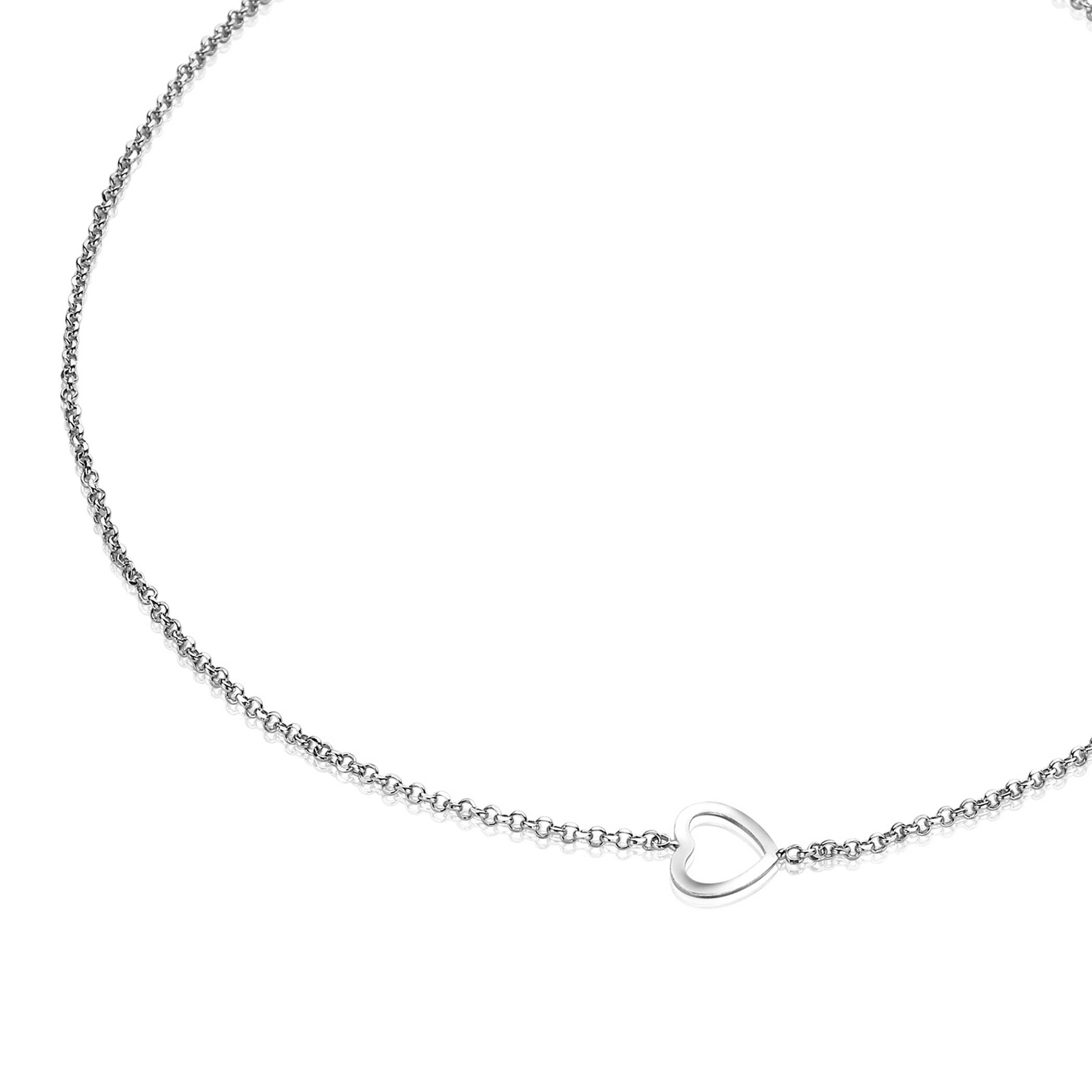 ZINZI Sterling Silver Choker 32+10cm Heart ZICHOK1459