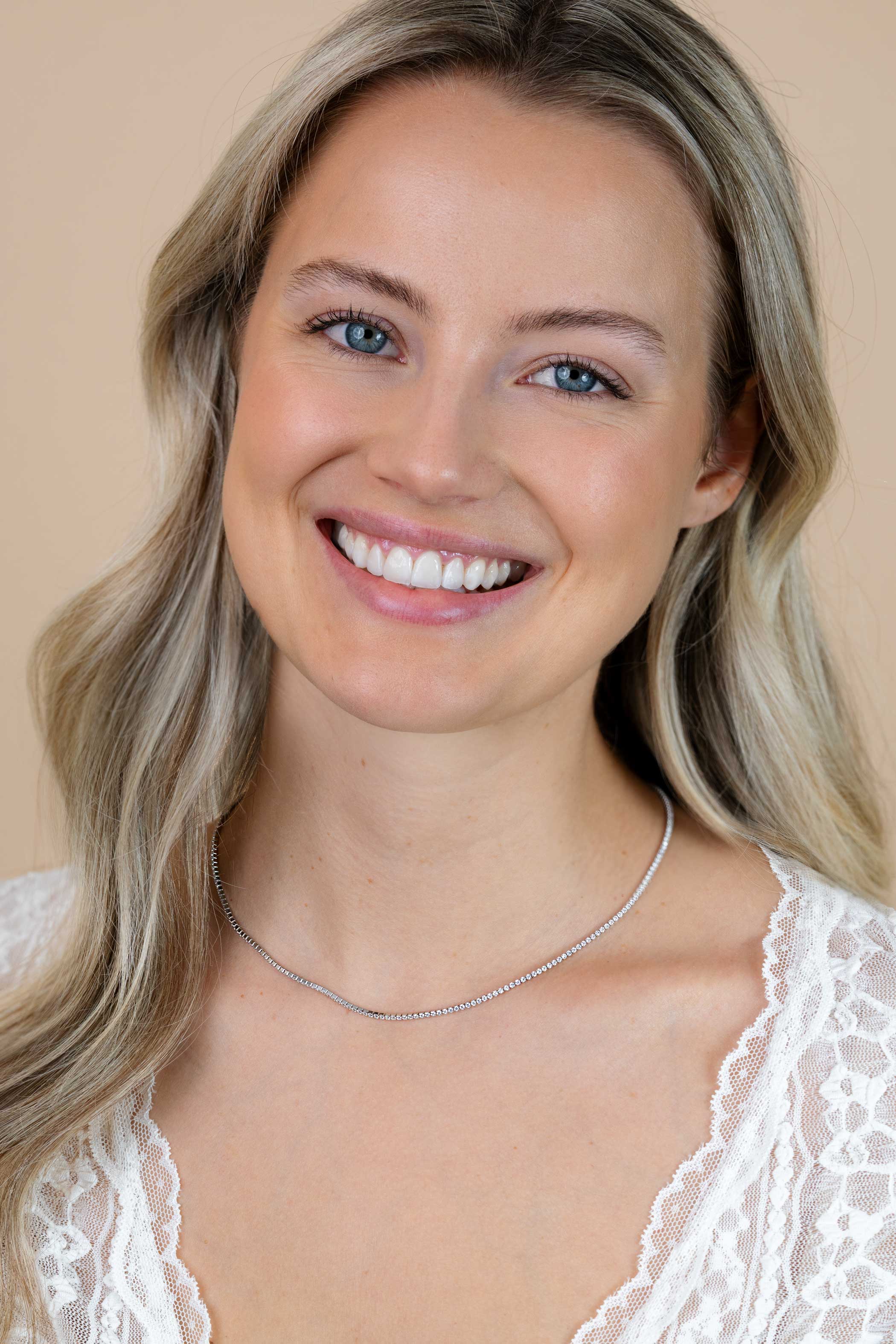 ZINZI zlv. tenniscollier small zirconia's 40/43cm