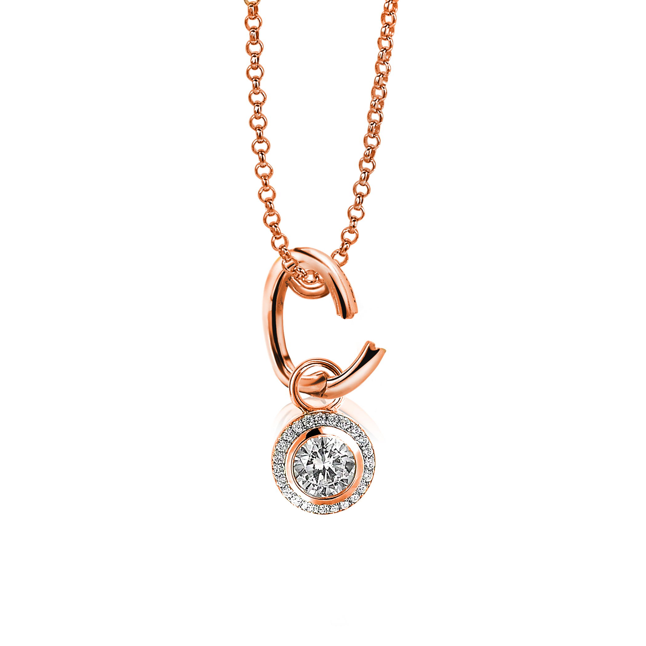 ZINZI Rose Gold Plated Sterling Silver Pendant to wear Earrings Pendants on a Necklace ZIH1CHR