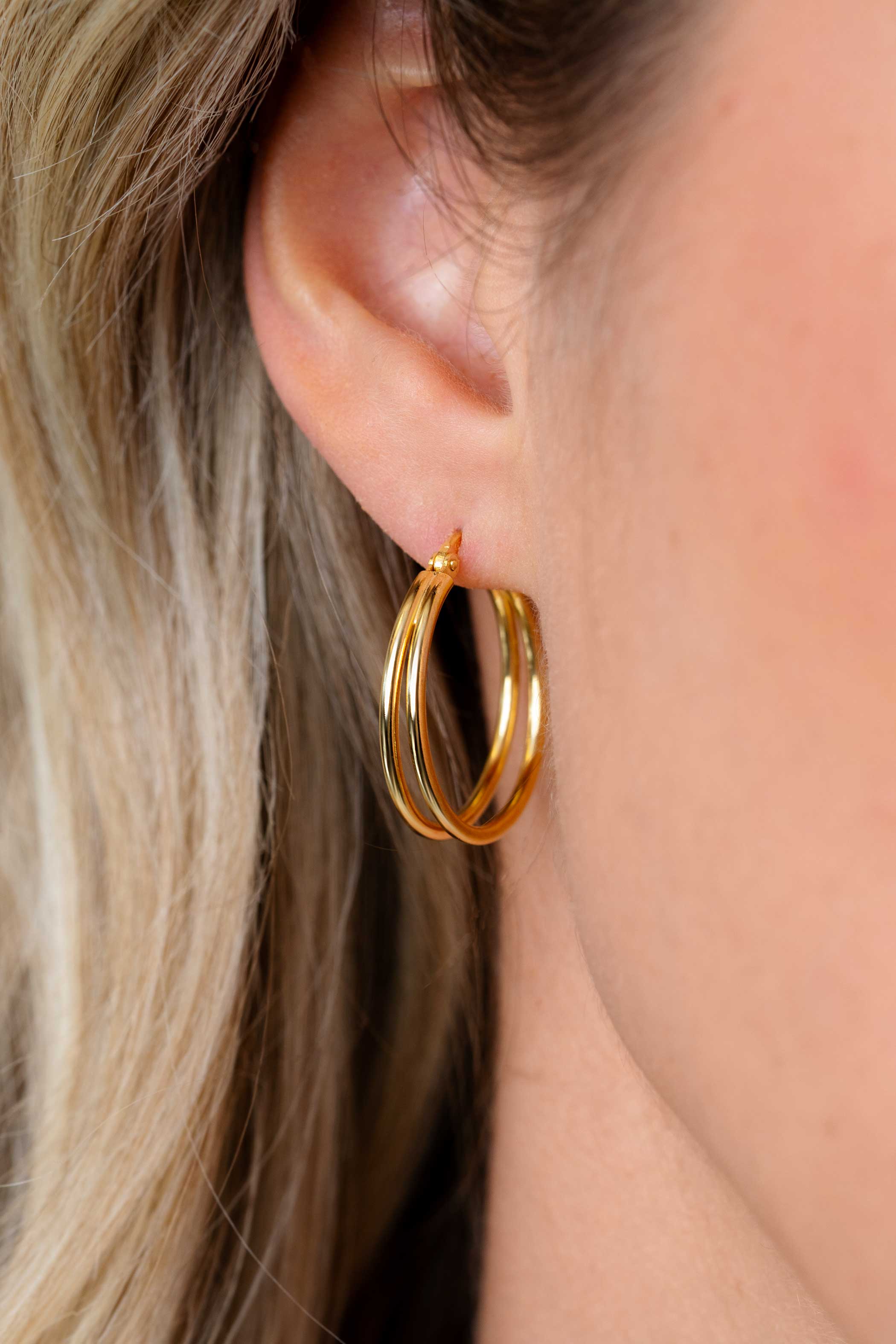 ZINZI zlv. oorringen geel verguld dubbele draad