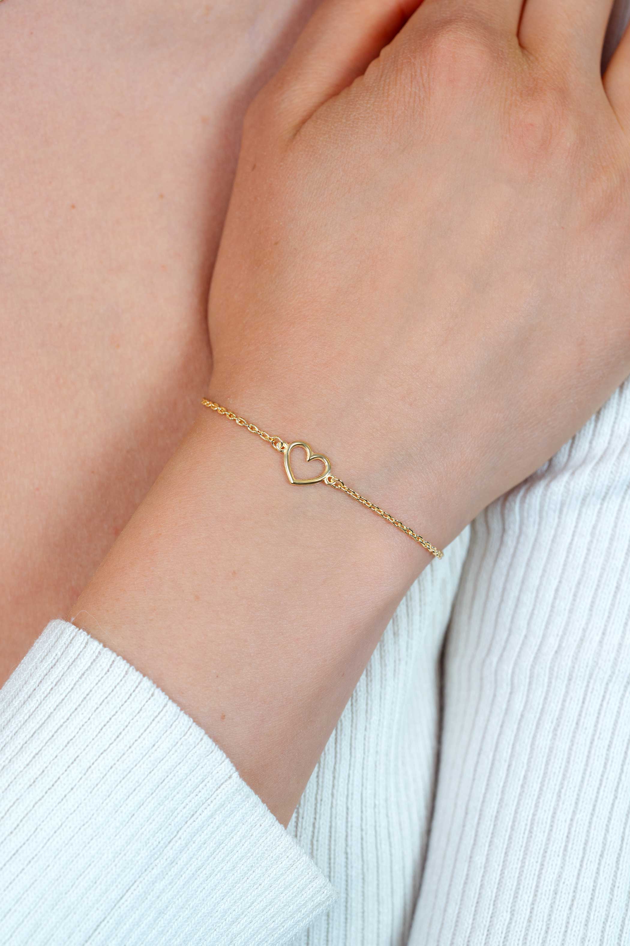 ZINZI Gold Plated Sterling Silver Bracelet Open Heart ZIA1420G