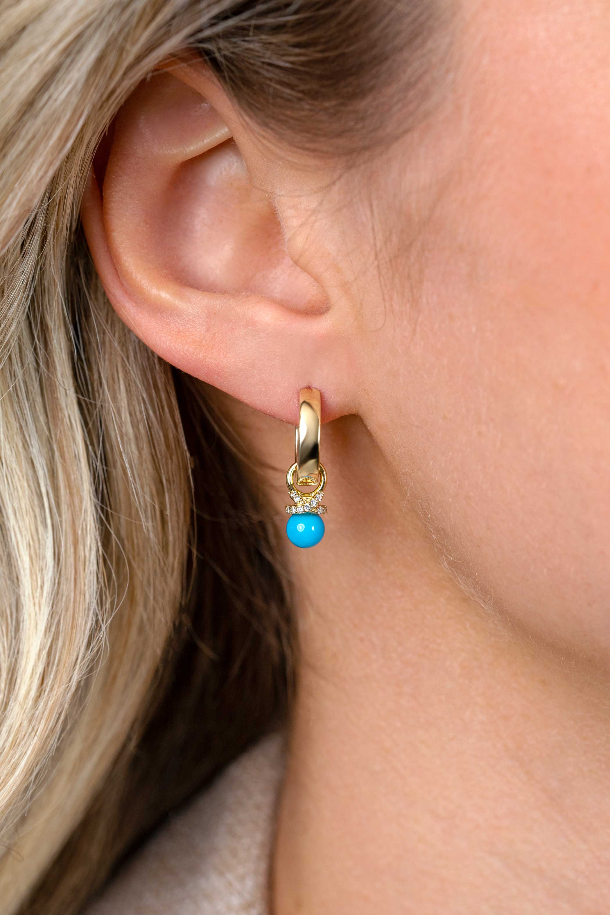 ZINZI zlv. oorbedels gg.verg.turquoise/zirc.in xvorm