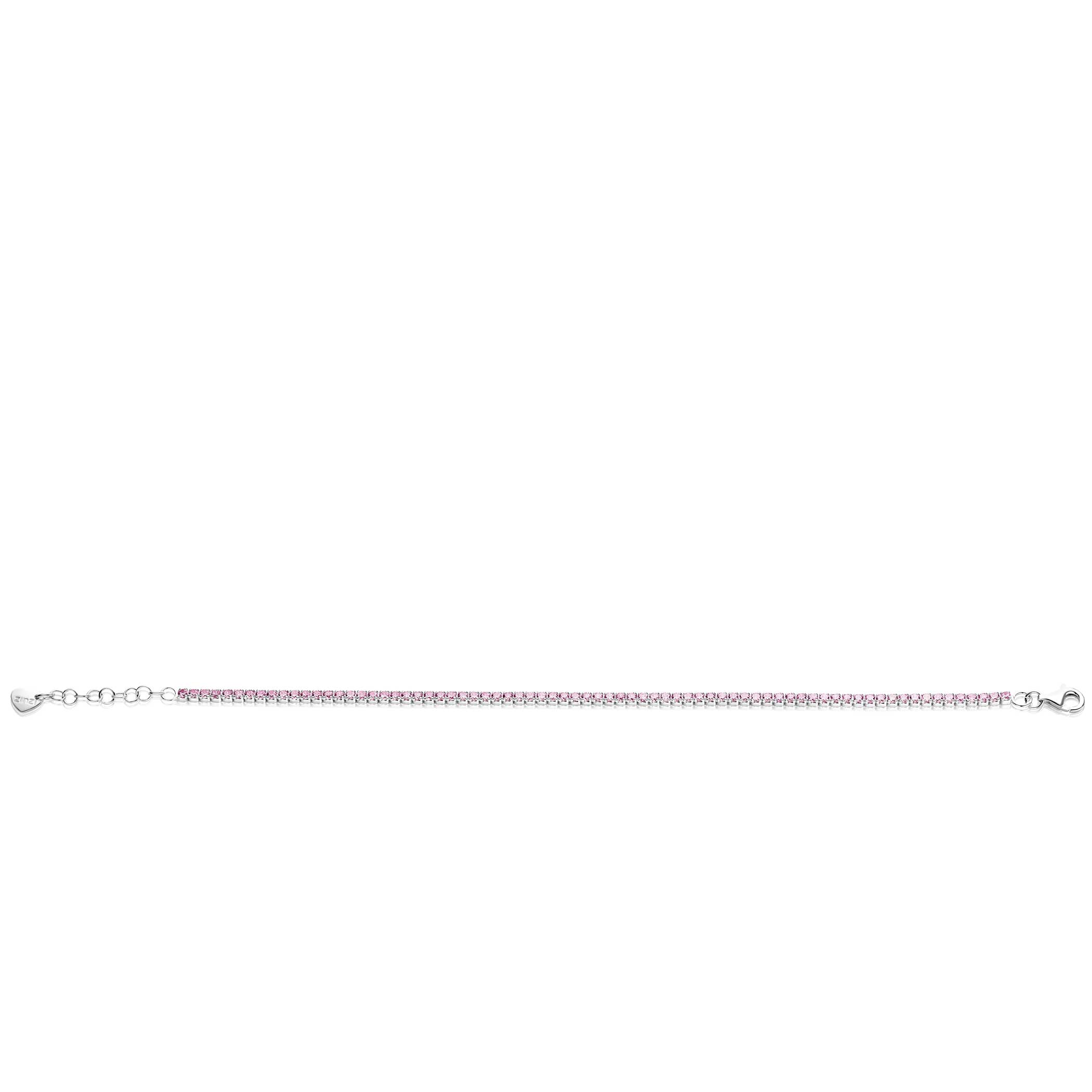 ZINZI zlv. tennisarmband met rose zirc.2.1mm