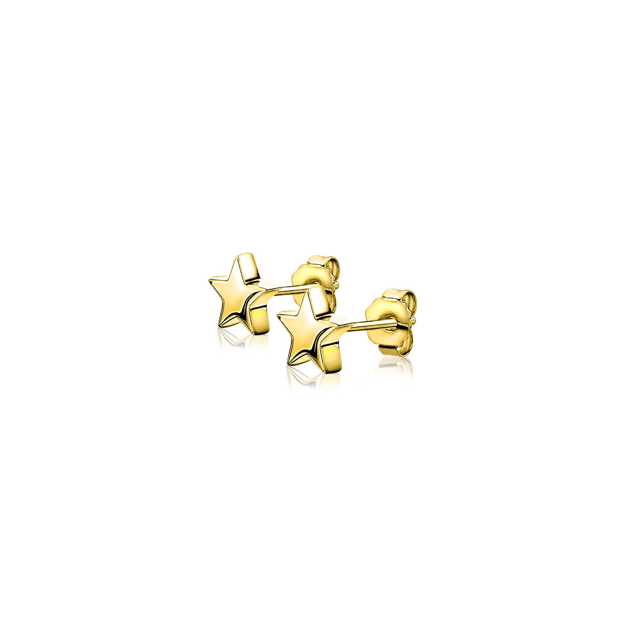 7mm ZINZI Gold Plated Sterling Silver Stud Earrings Star ZIO1377G