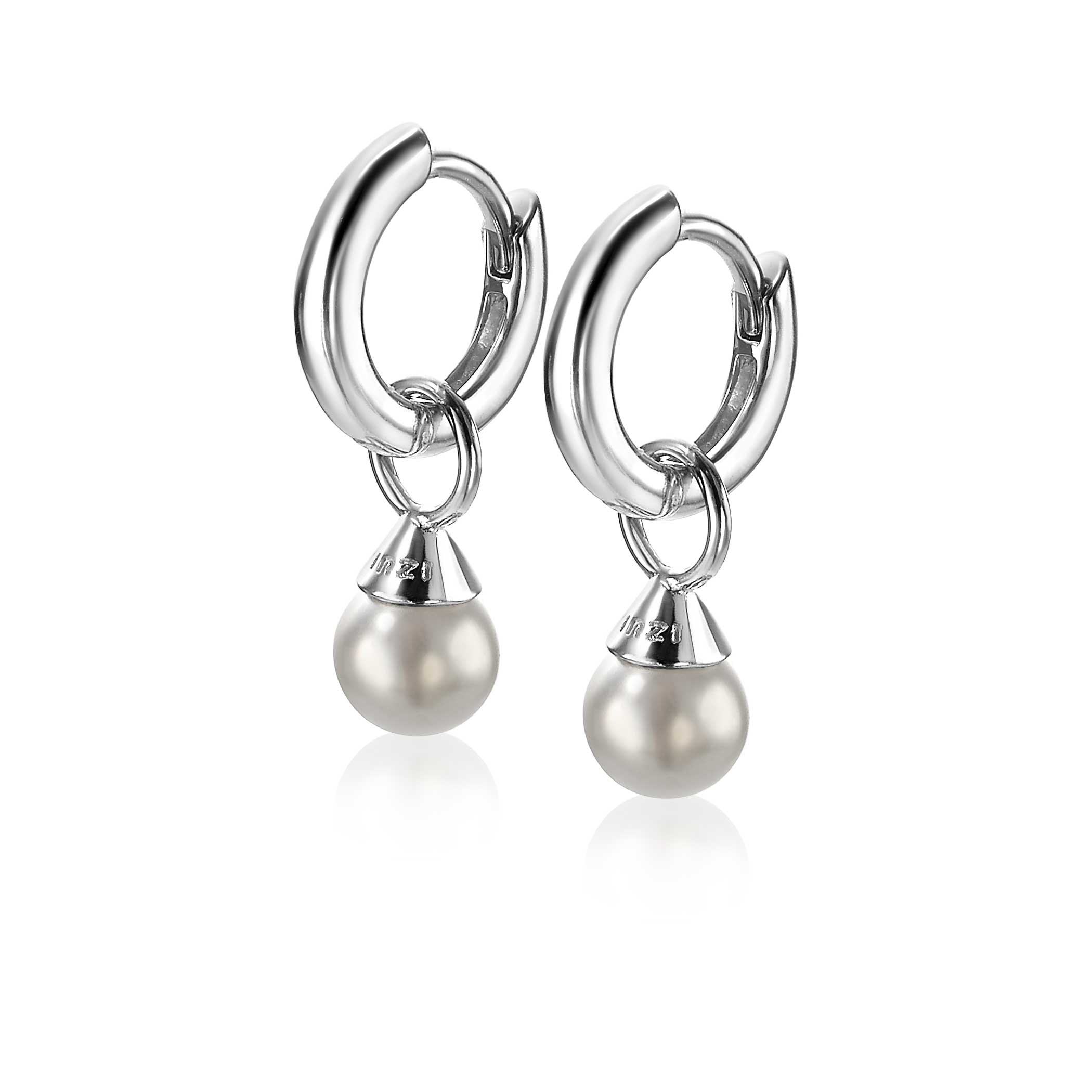 ZINZI Sterling Silver Earrings Pendants Pearls Light Grey ZICH1749LG (excl. hoop earrings)