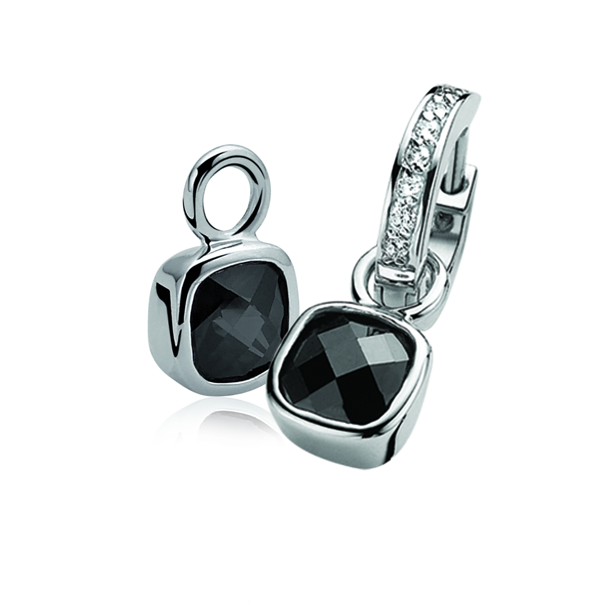 ZINZI Sterling Silver Earrings Pendants Black ZICH190Z (excl. hoop earrings)
