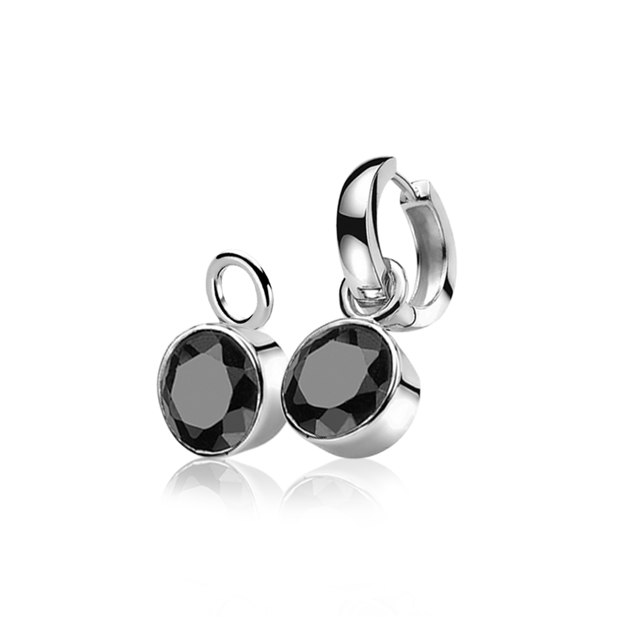 ZINZI Sterling Silver Earrings Pendants Black ZICH186Z (excl. hoop earrings)