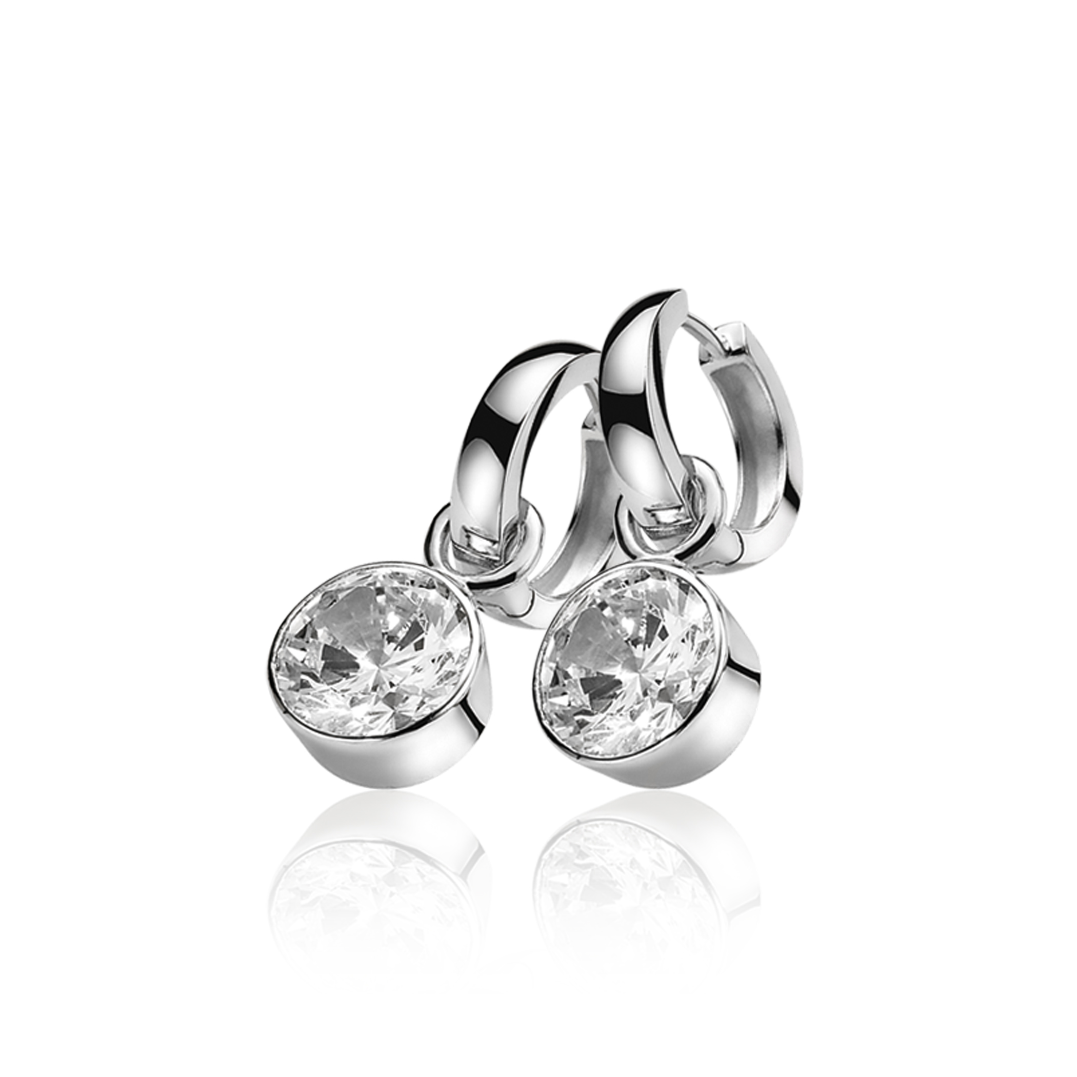 ZINZI Sterling Silver Earrings Pendants White ZICH186W (excl. hoop earrings)