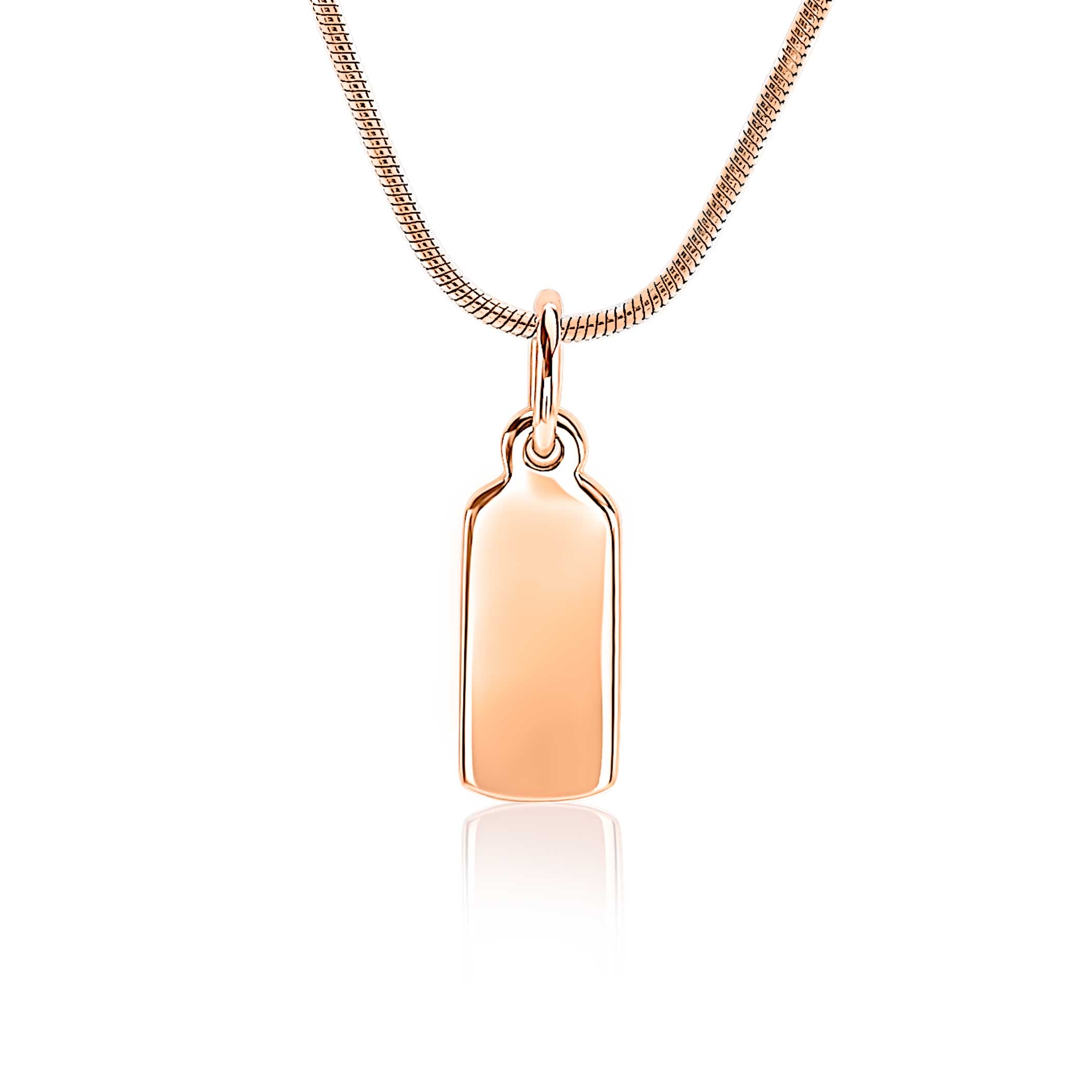 ZINZI Rose Gold Plated Sterling Silver Pendant Rectangle ZIH1827R