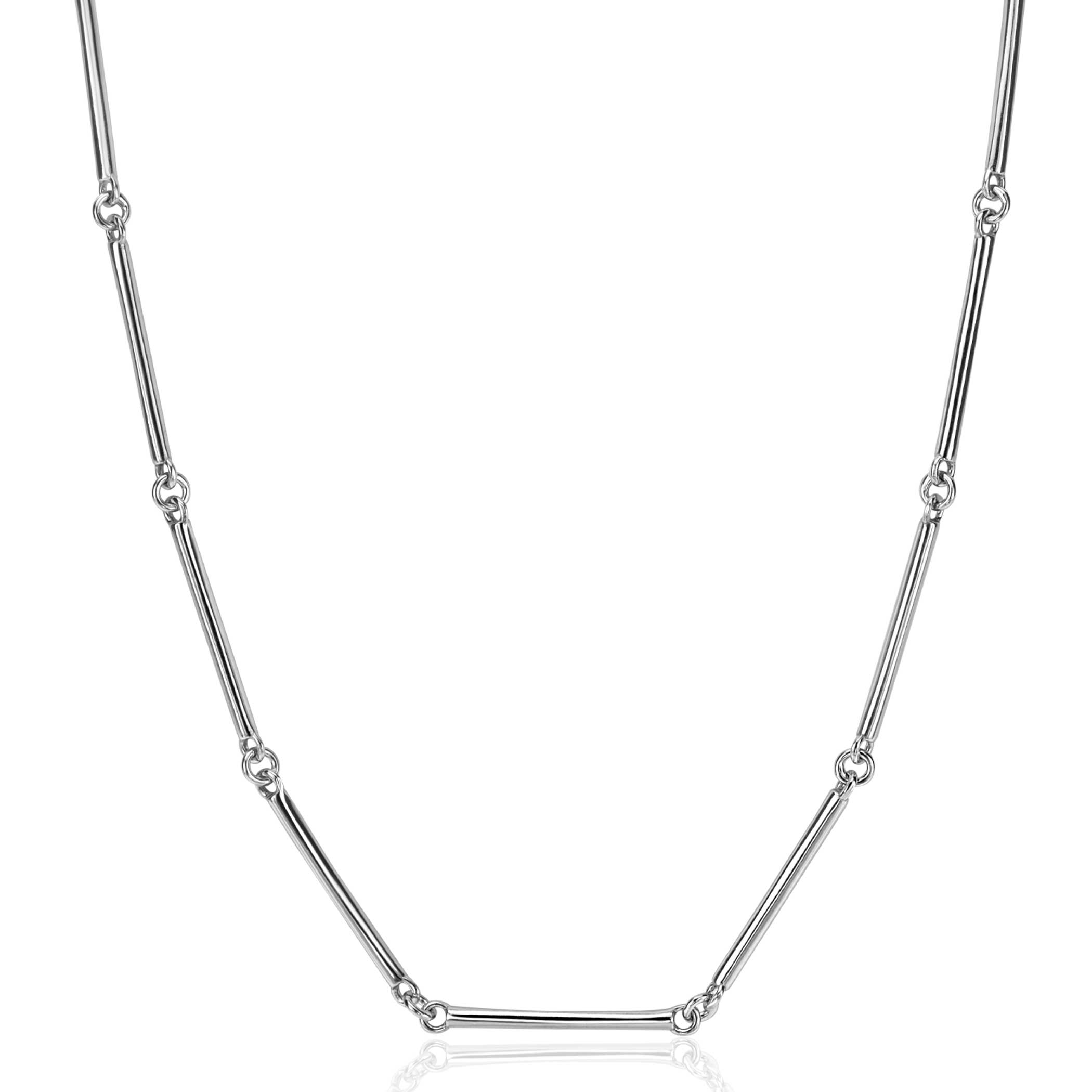 ZINZI Sterling Silver Necklace with Long Shiny Bars (21mm) 41-45cm ZIC2539