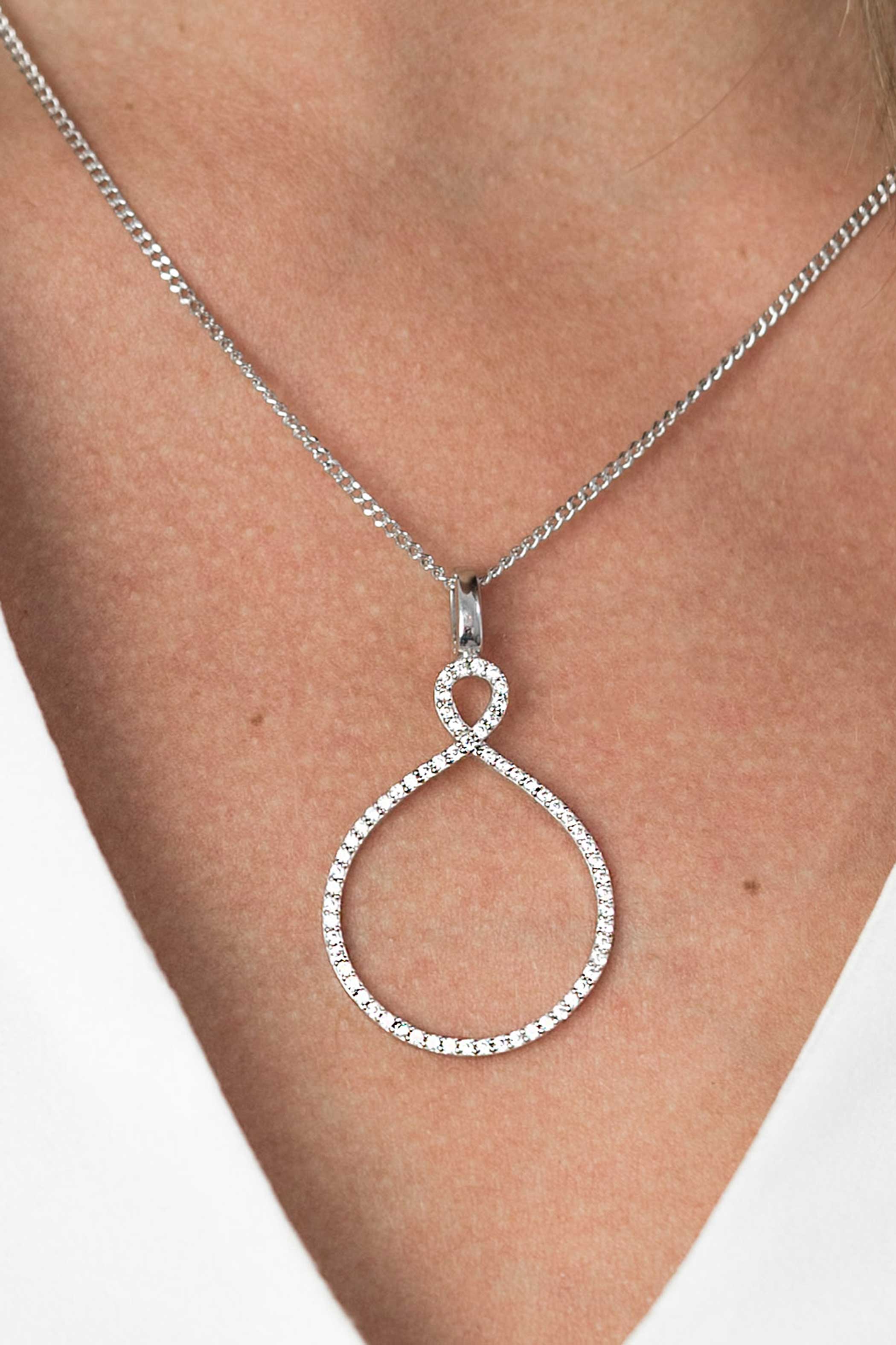 ZINZI Sterling Silver Infinity Pendant White ZIH1893