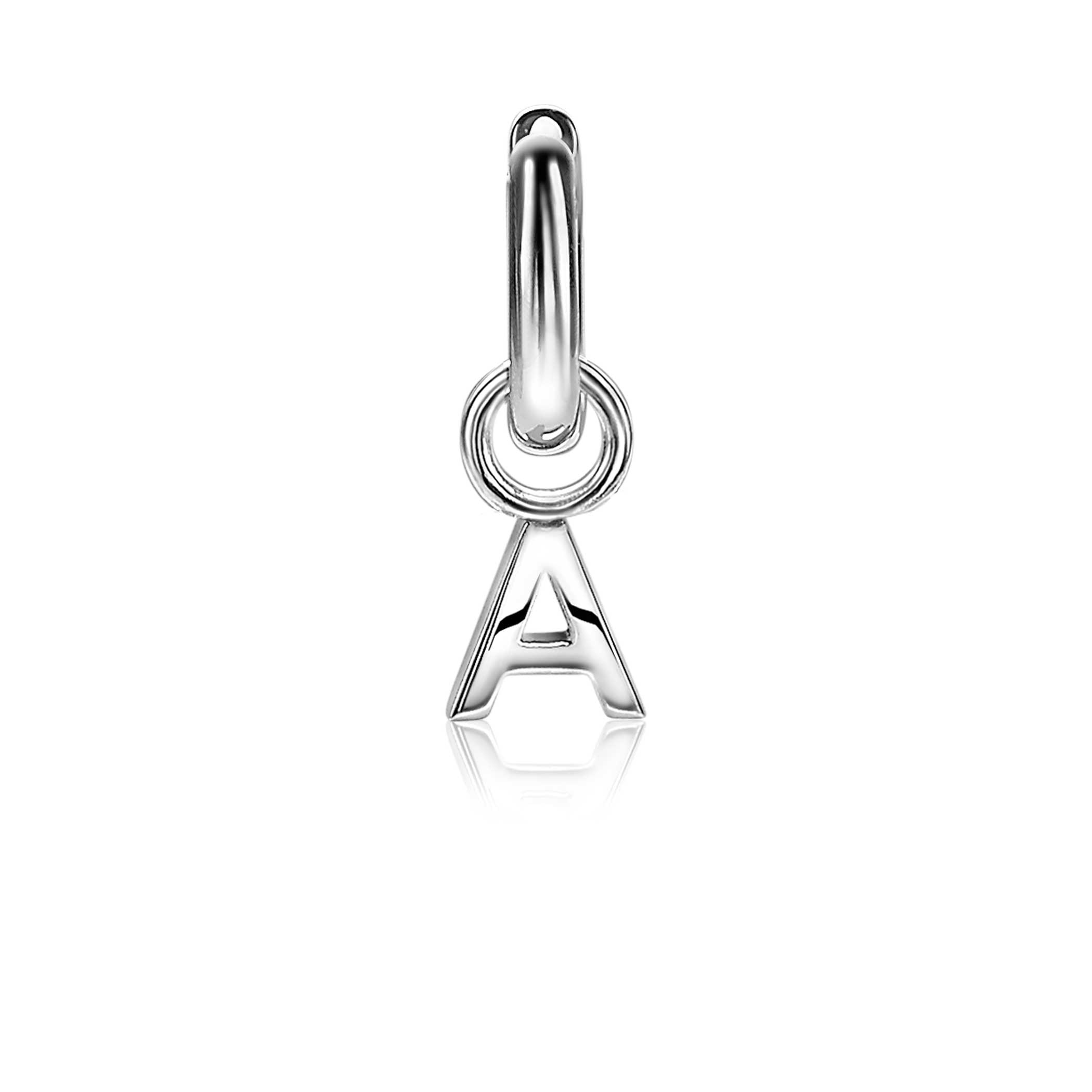 ZINZI Sterling Silver Letter Earrings Pendant A price per piece ZICH2144A (excl. hoop earrings)