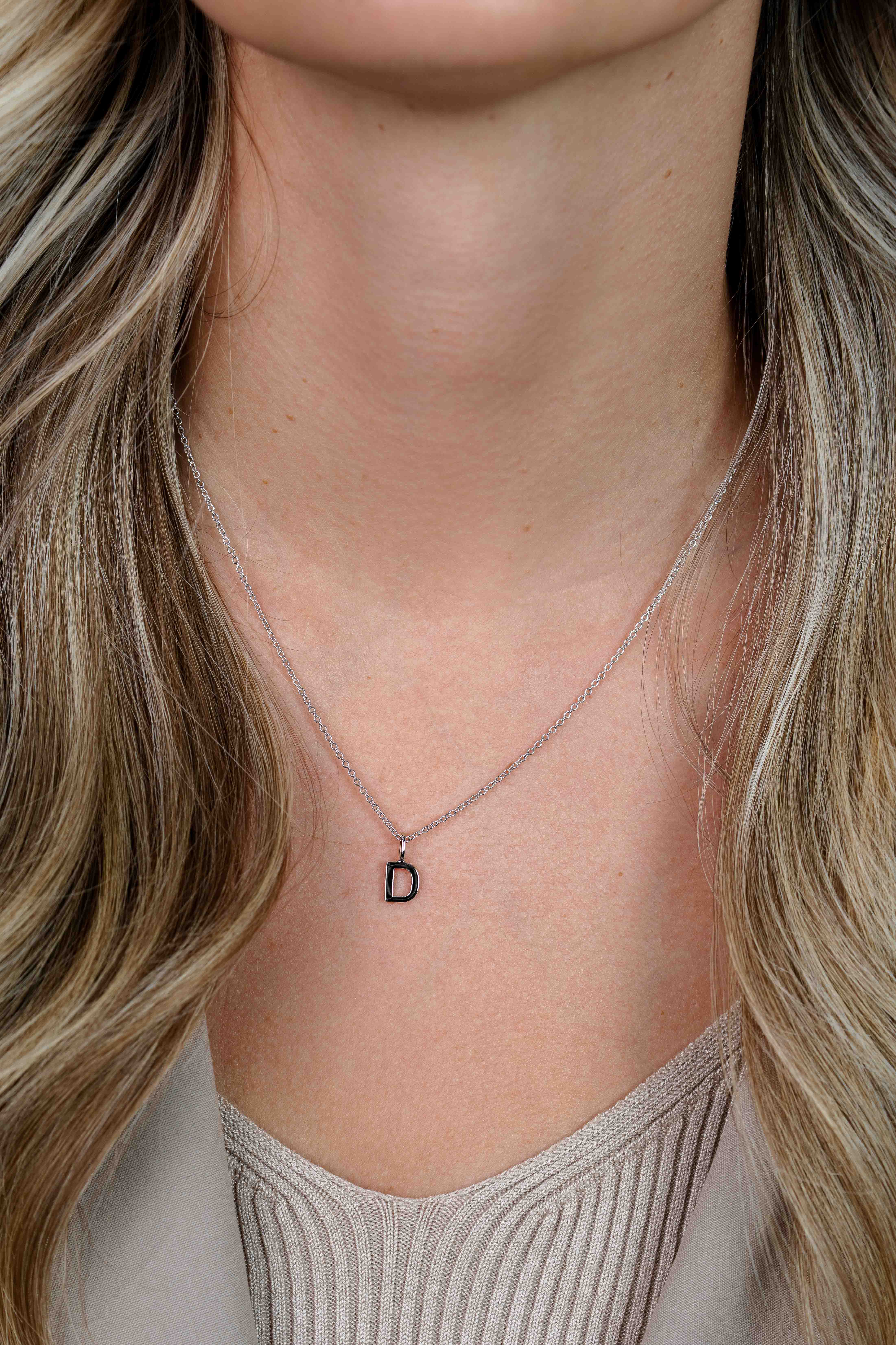 ZINZI Sterling Silver Letter Pendant D ZIH2140D