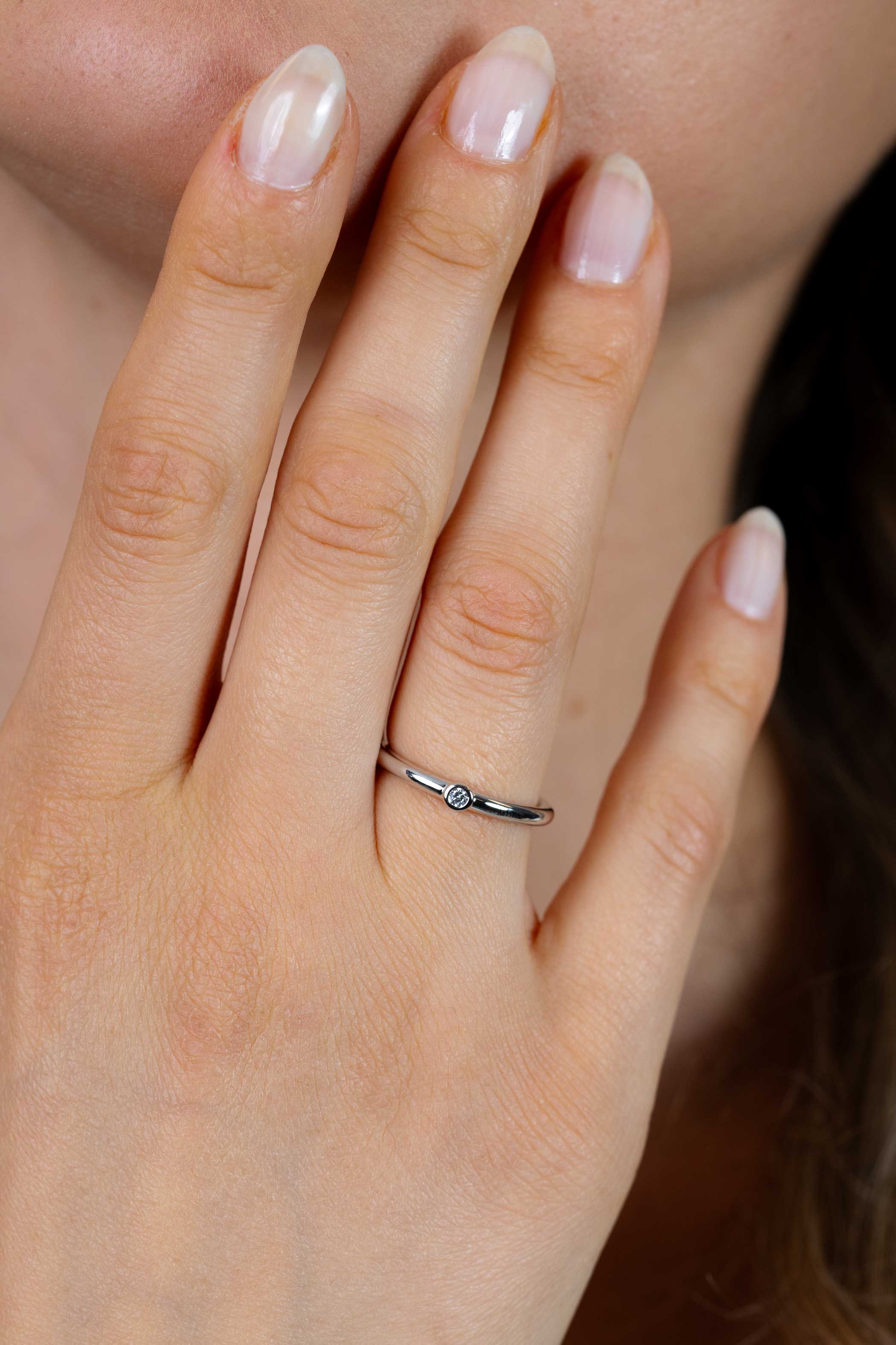 ZINZI Sterling Silver Stackable Ring White 3mm ZIR1673