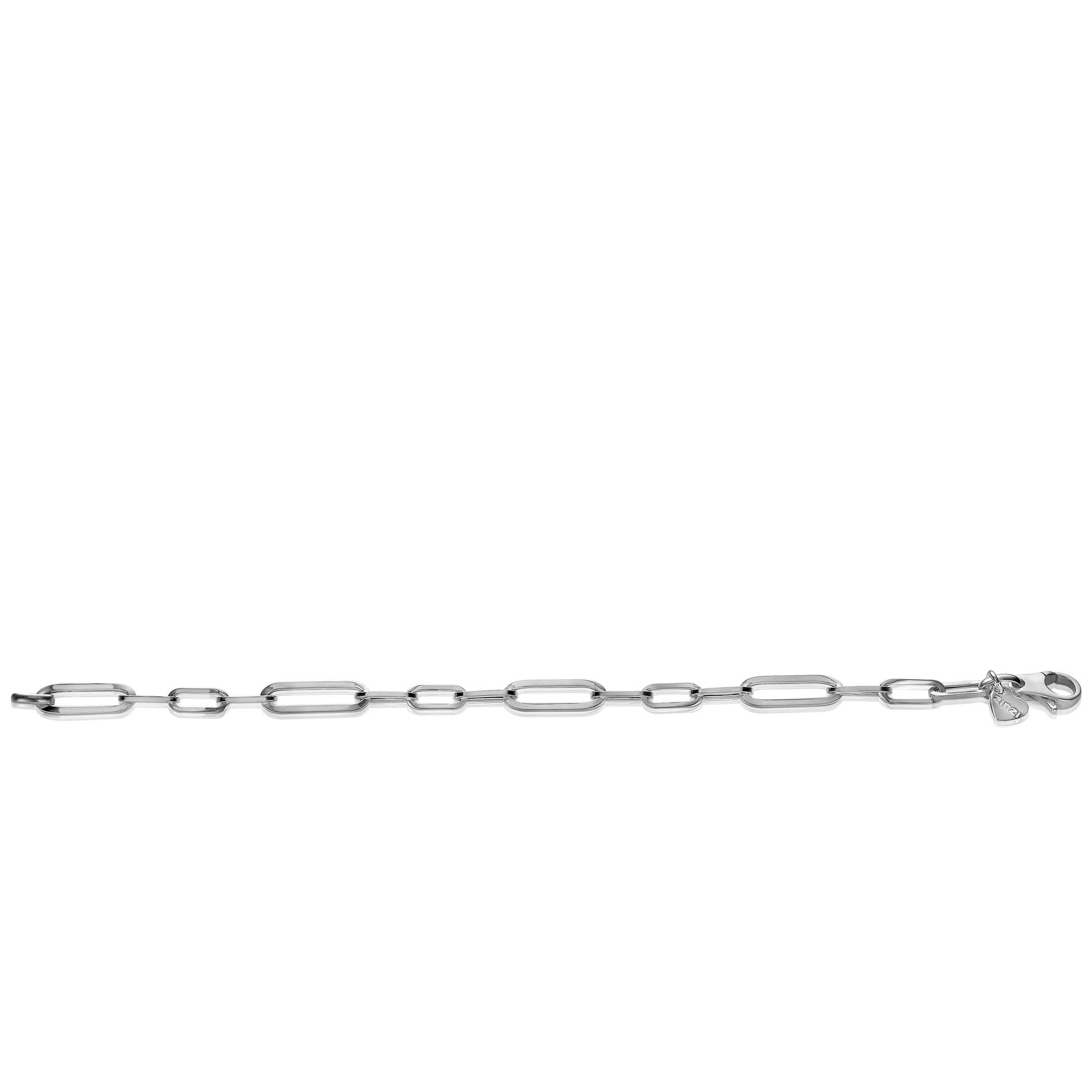 ZINZI Sterling Silver Bracelet Oval ''Closed Forever'' Chain width 6mm ZIA1990