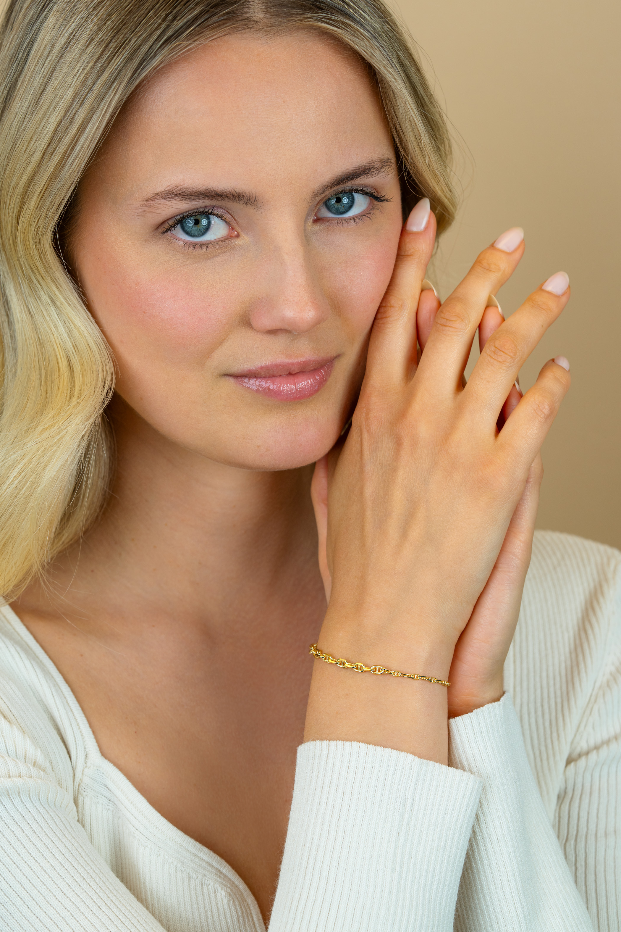 ZINZI zlv. armband gg.verg.marine schakels afl.