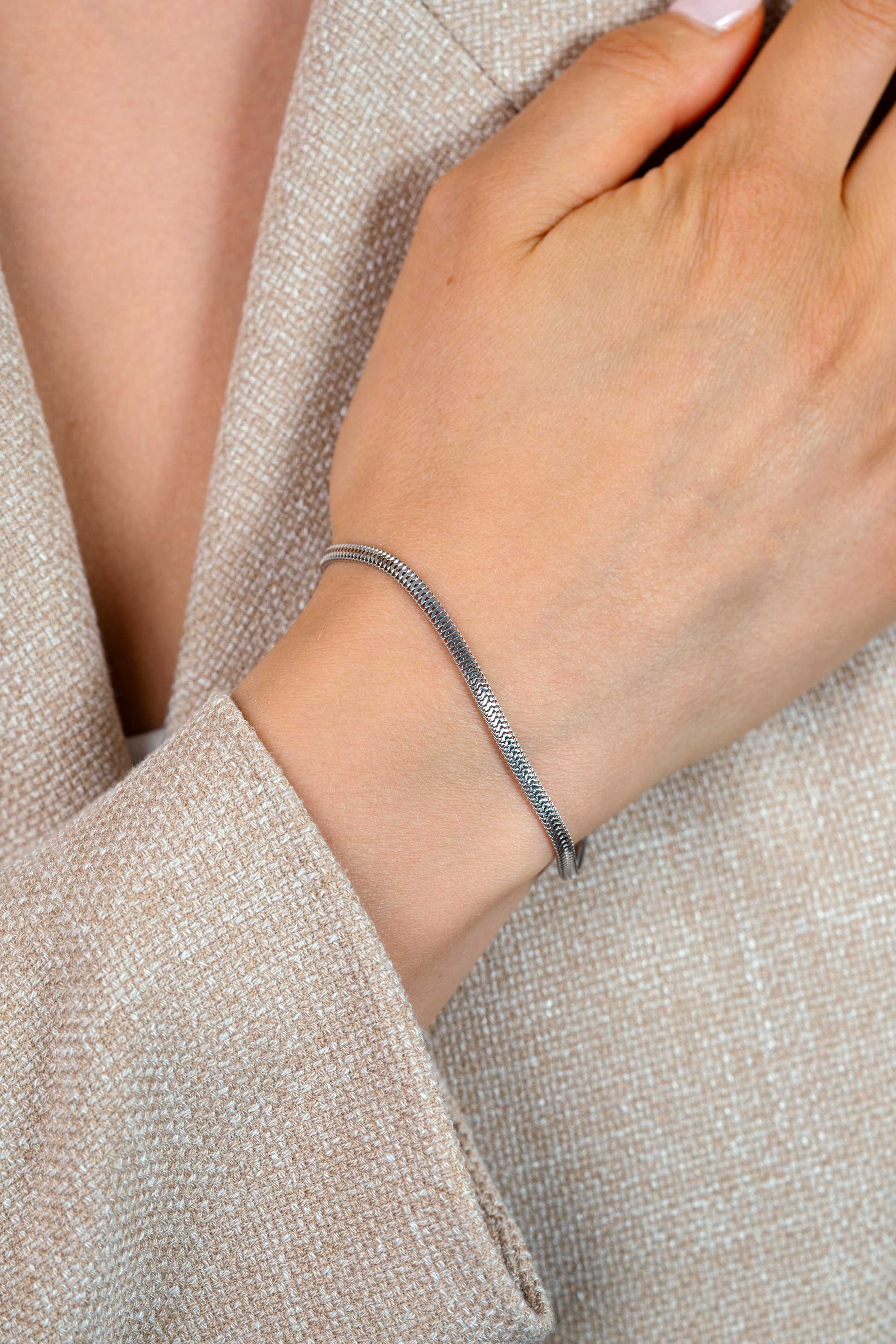 ZINZI zlv. armband platte slang