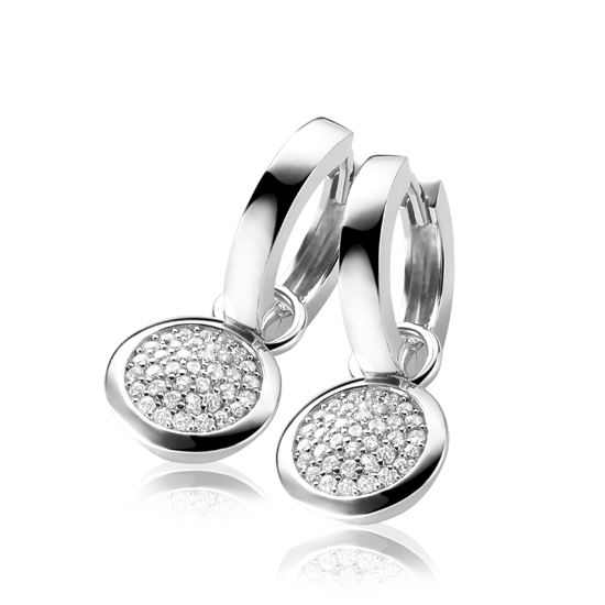 ZINZI Sterling Silver Earrings Pendants White ZICH1151 (excl. hoop earrings)